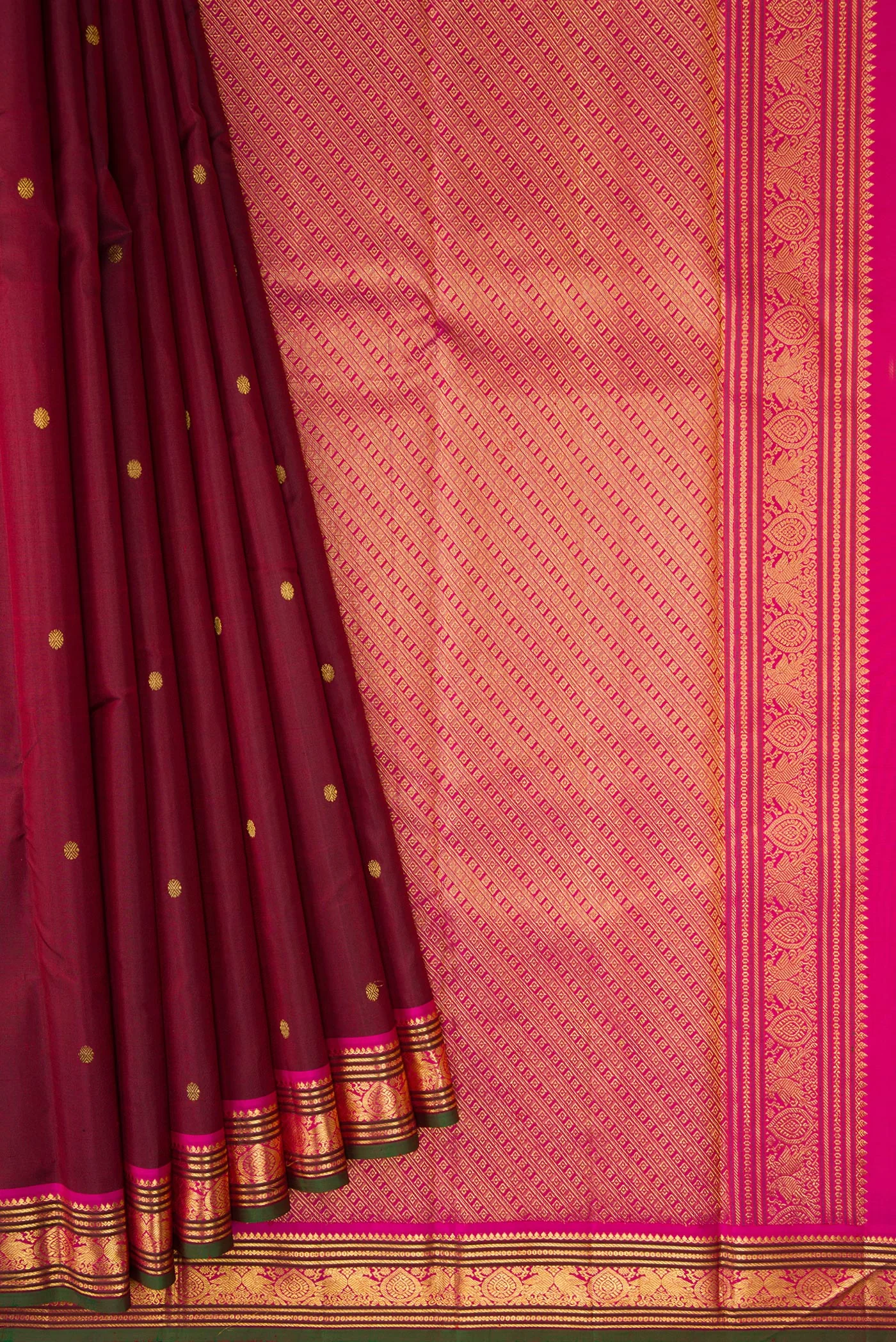 Maroon Kanjivaram Silk Saree - Image 4