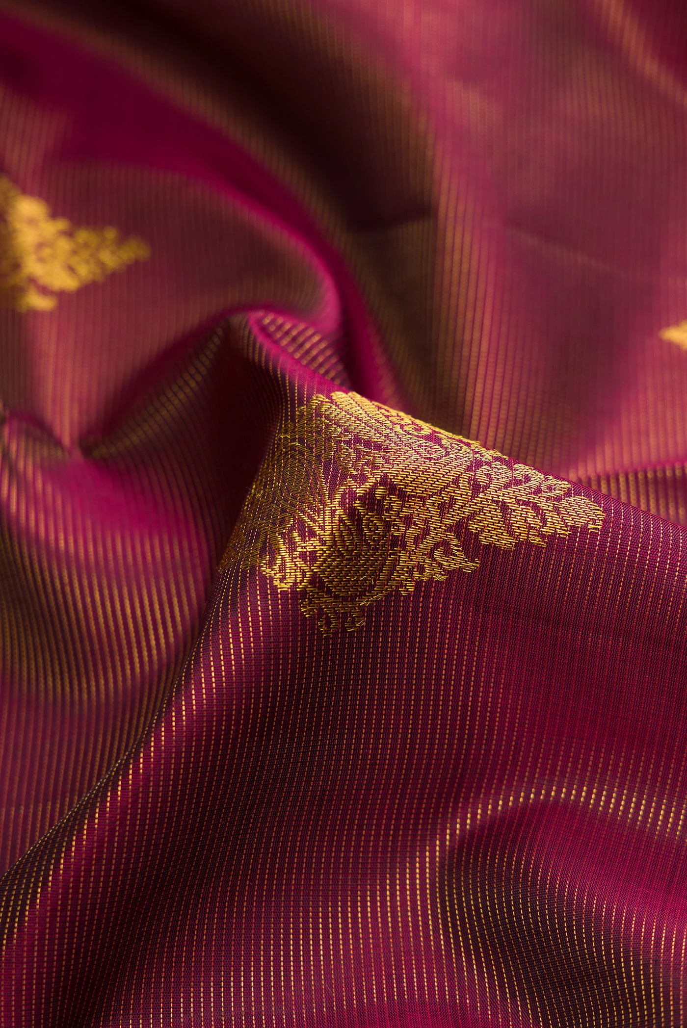 Maroon Kanjivaram Silk Saree - Image 2