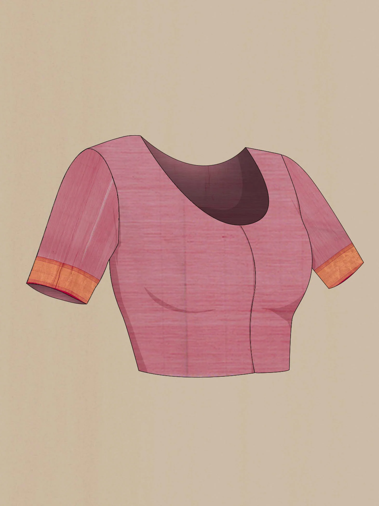Maroon Maheshwari Silk Cotton Saree - Image 4