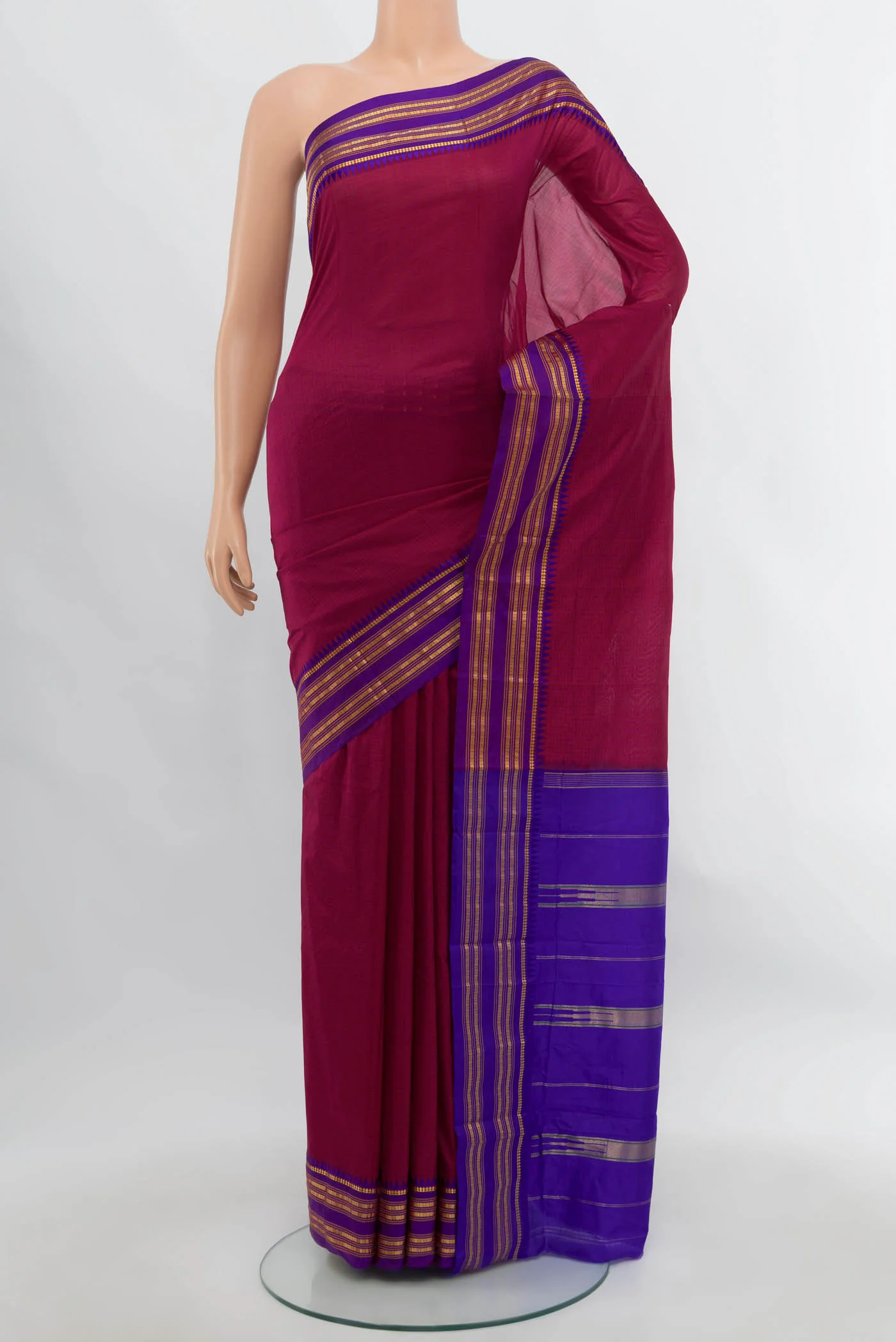 Dark Pink Narayanpet Silk Saree