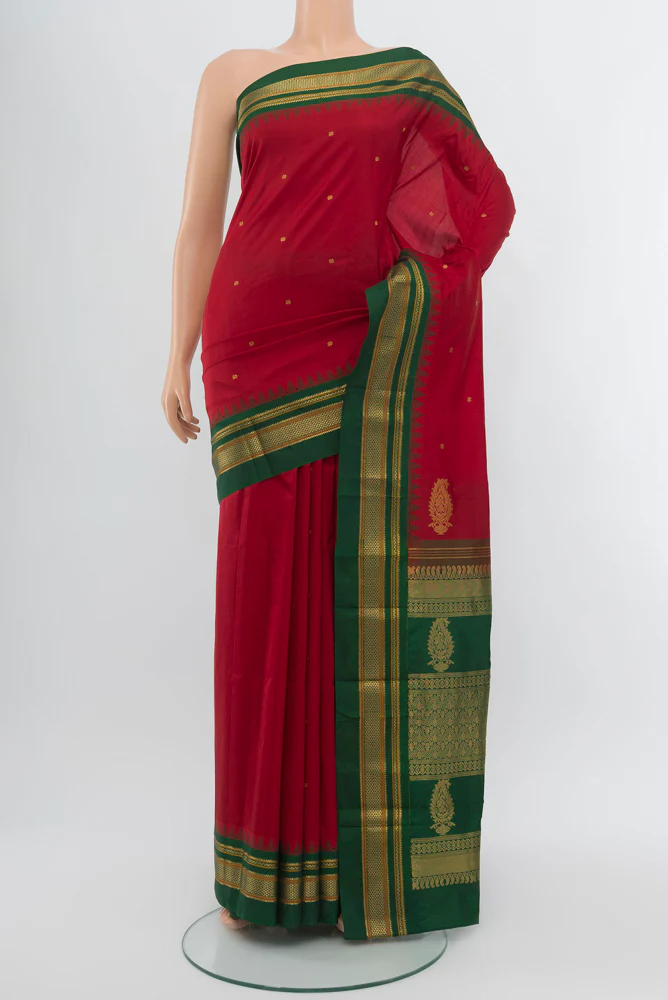Maroon Narayanpet Silk Saree