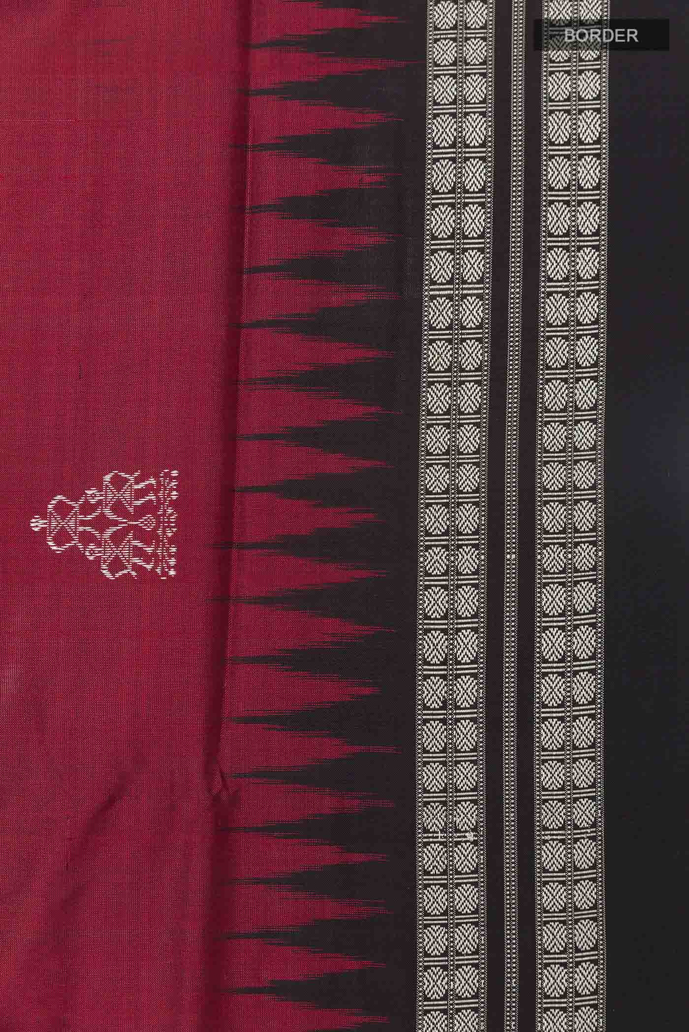 Maroon Orissa Silk Saree - Image 3
