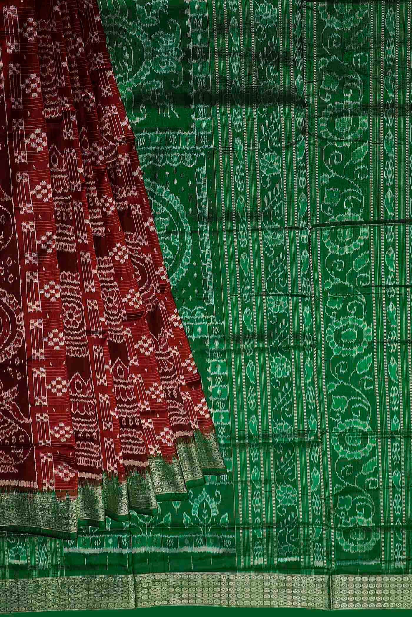 Maroon Orissa Silk Saree - Image 2