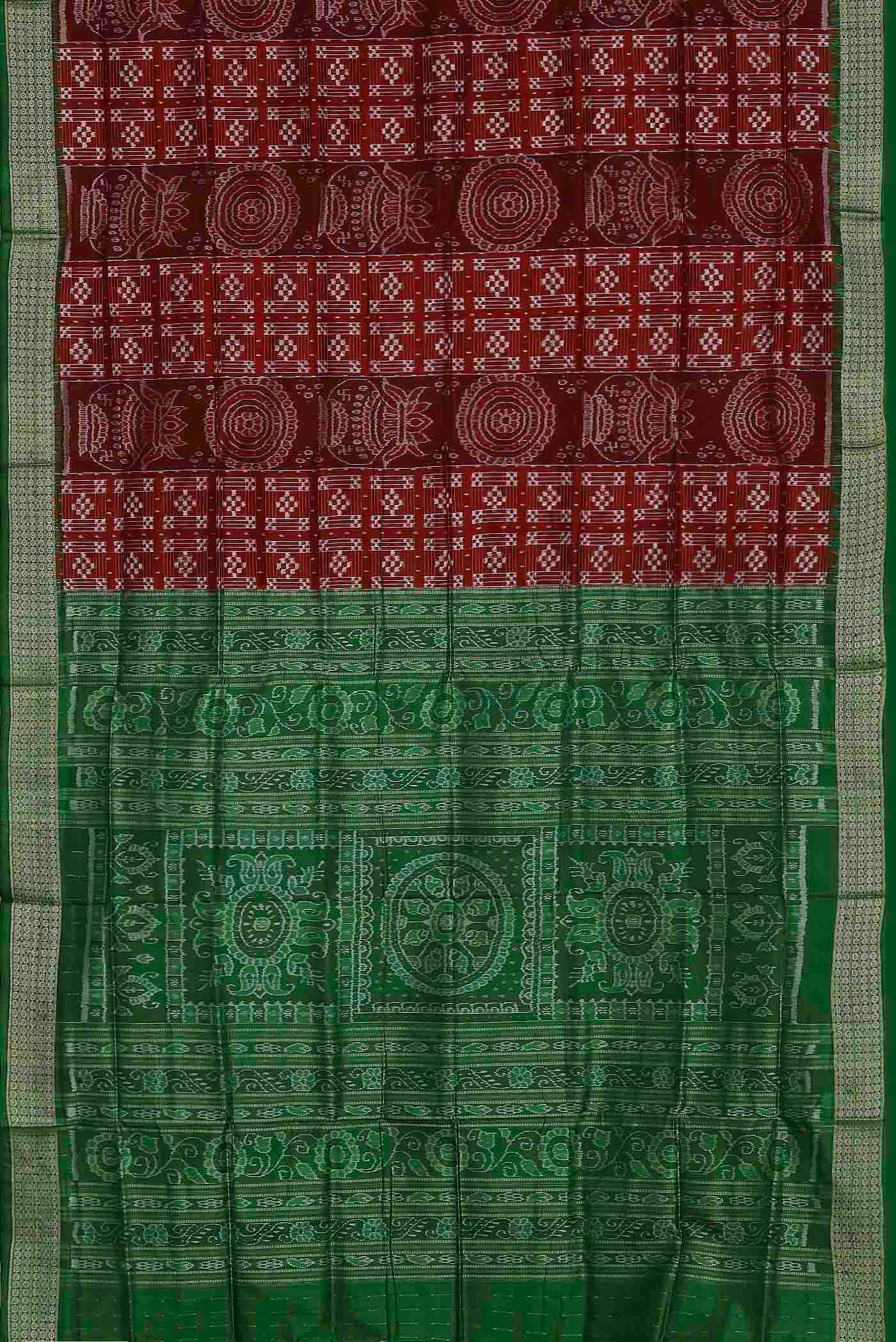 Maroon Orissa Silk Saree - Image 4