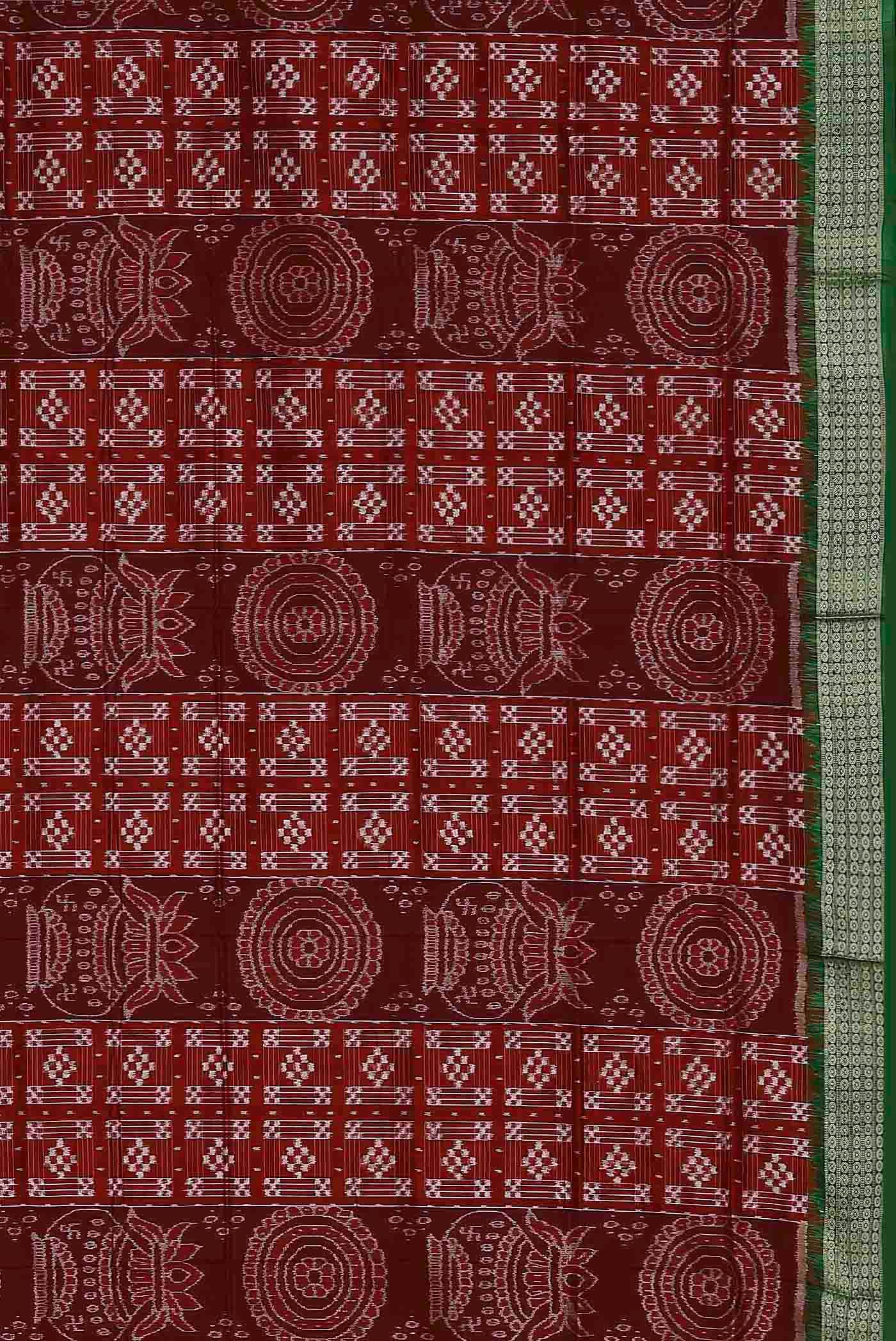 Maroon Orissa Silk Saree - Image 5