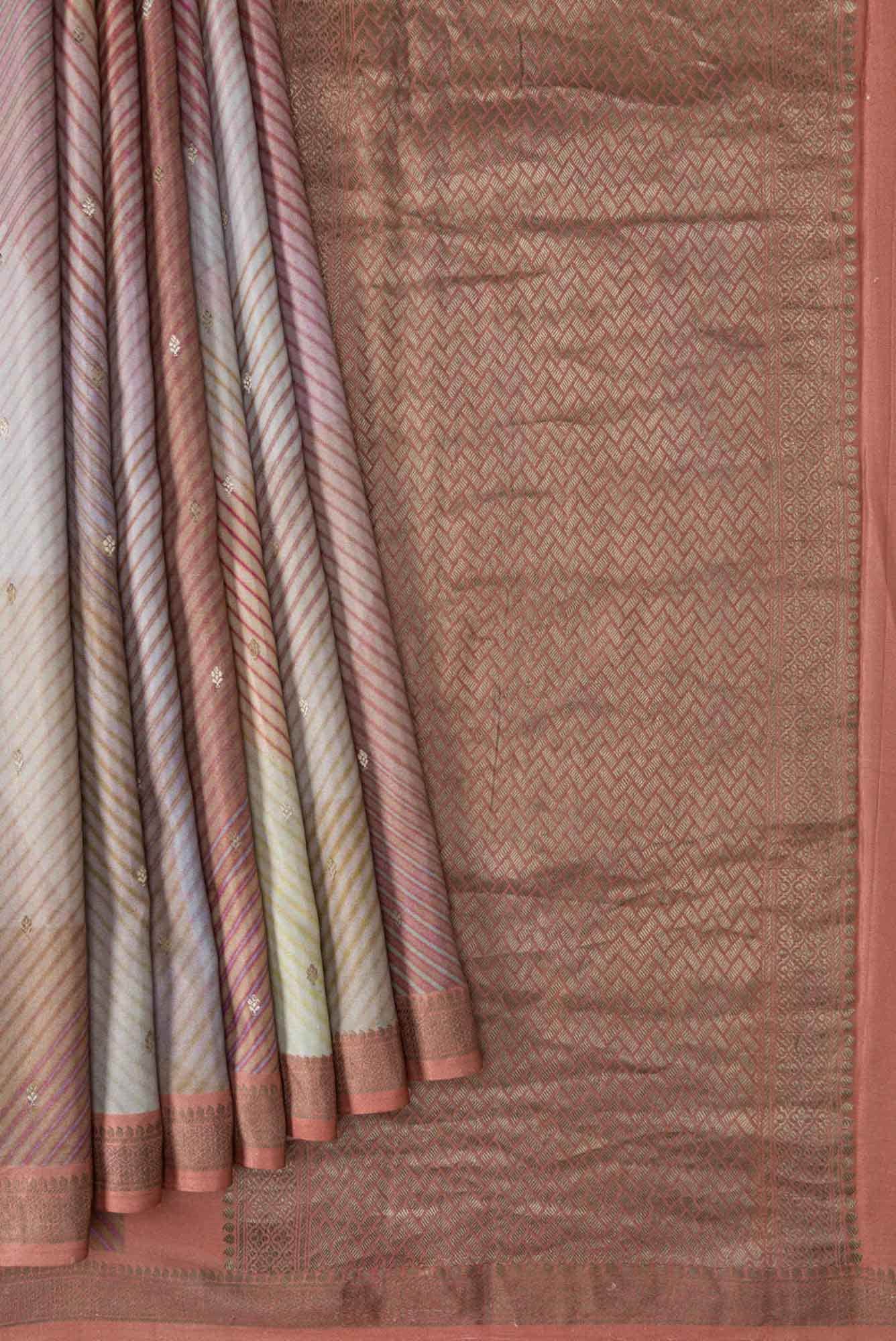 Multi Color Mysore Crepe Saree - Image 2