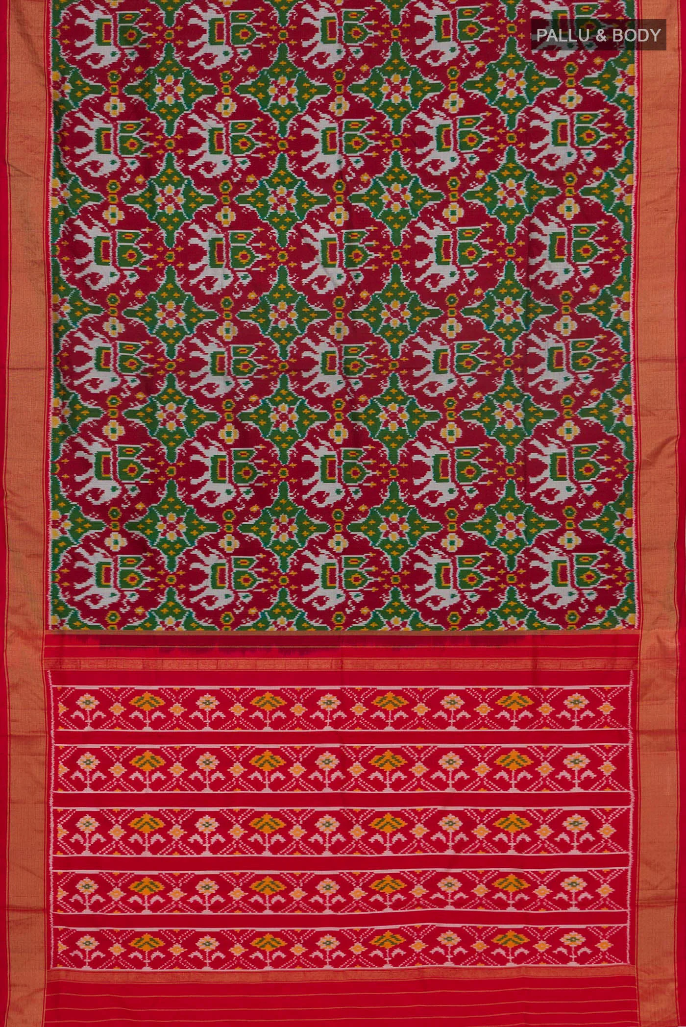Green Pochampally Silk Saree - Image 5
