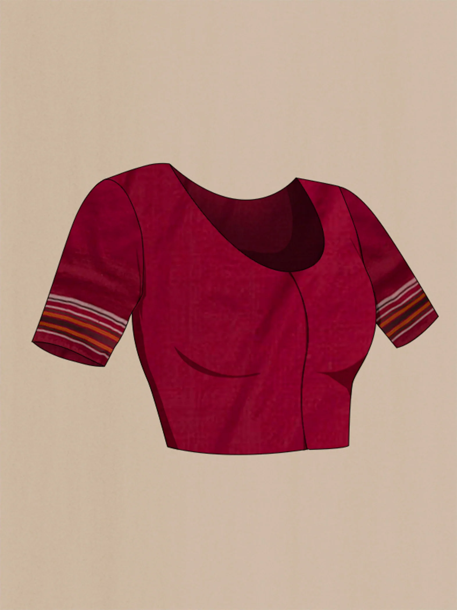 Maroon Pochampally Silk Saree - Image 5