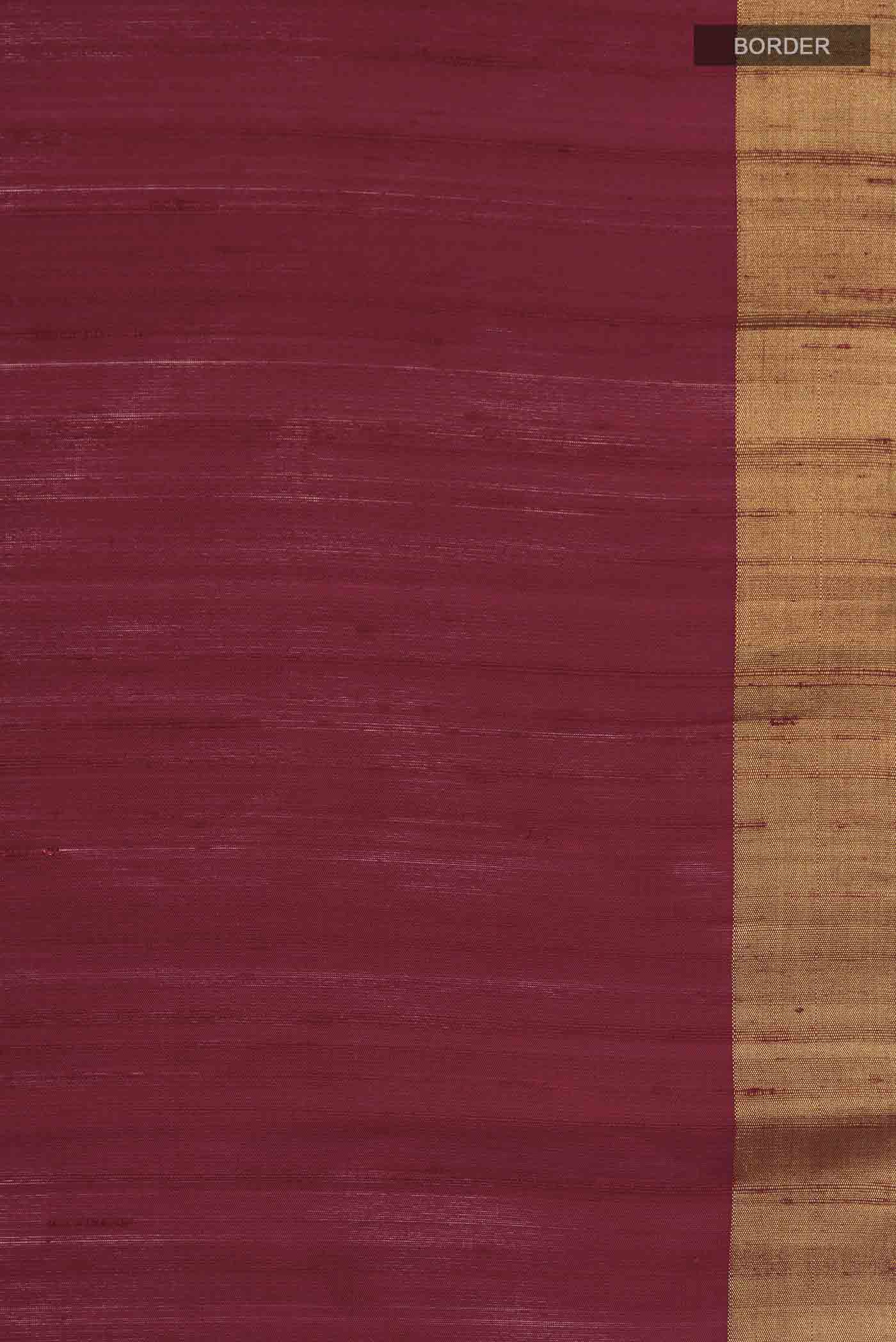 Maroon Raw Silk Saree - Image 3