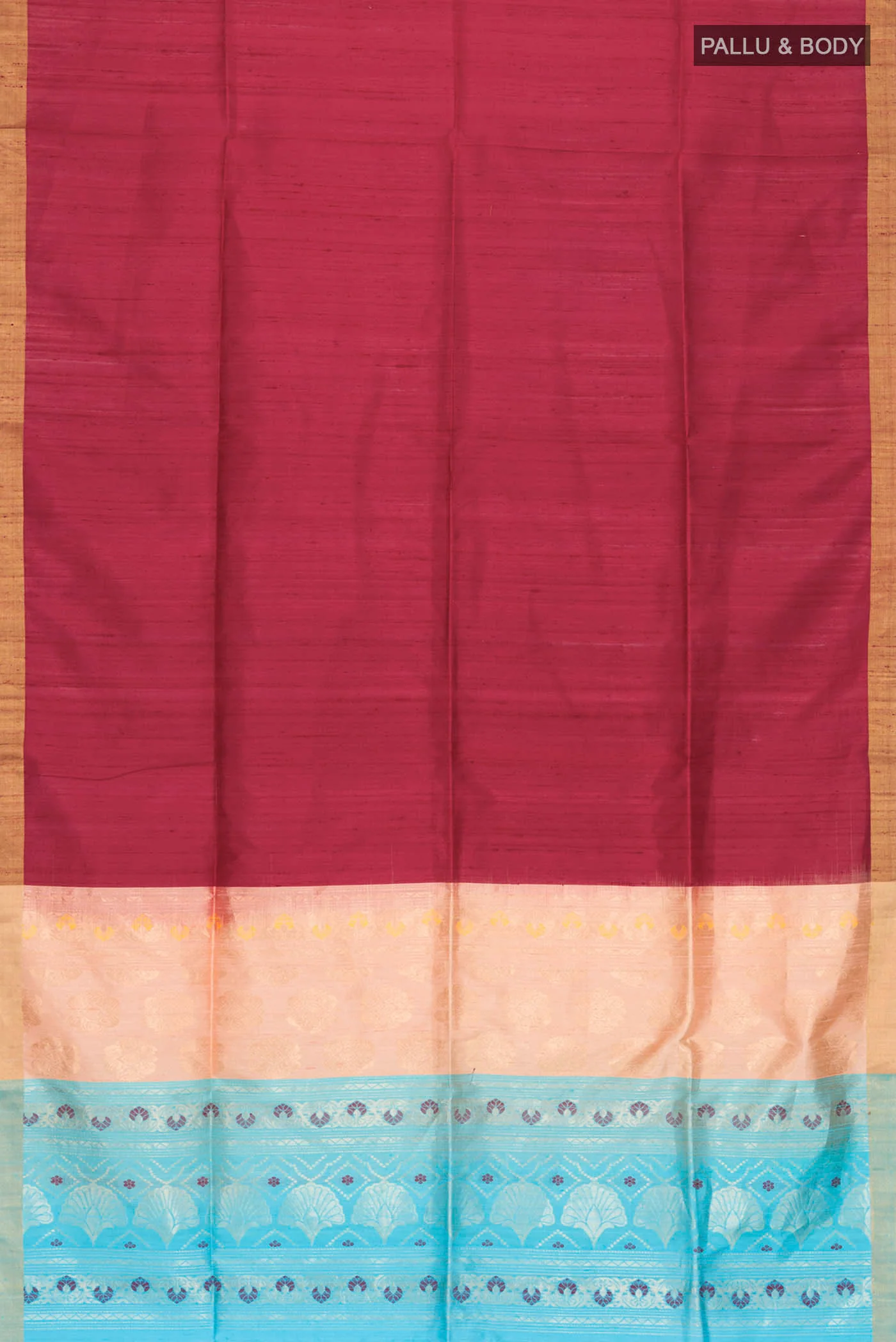 Maroon Raw Silk Saree - Image 5