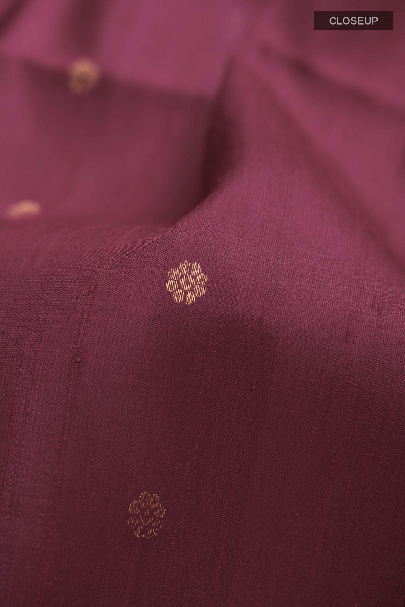 Maroon Raw Silk Saree - Image 2