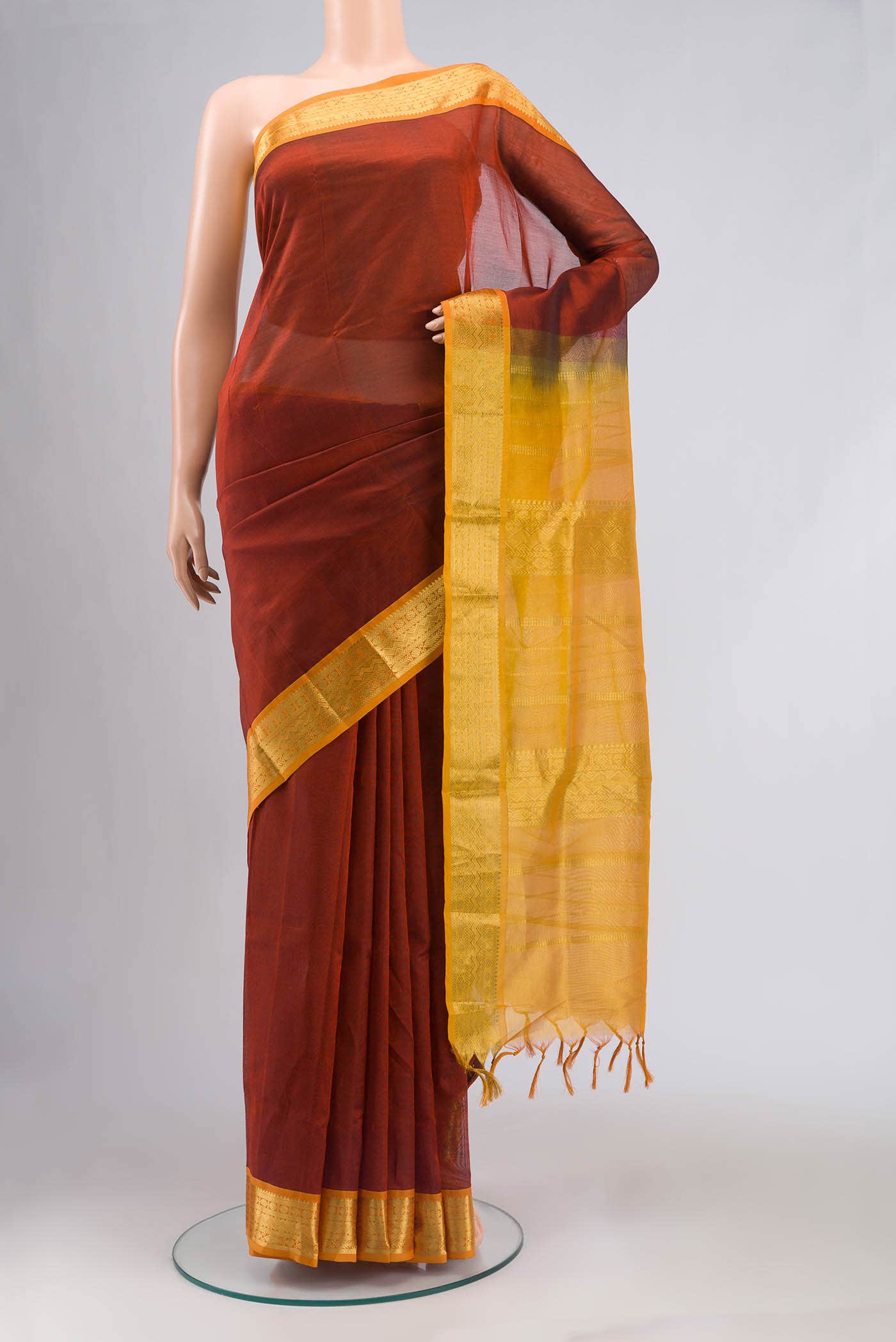 Maroon Silk Cotton Saree