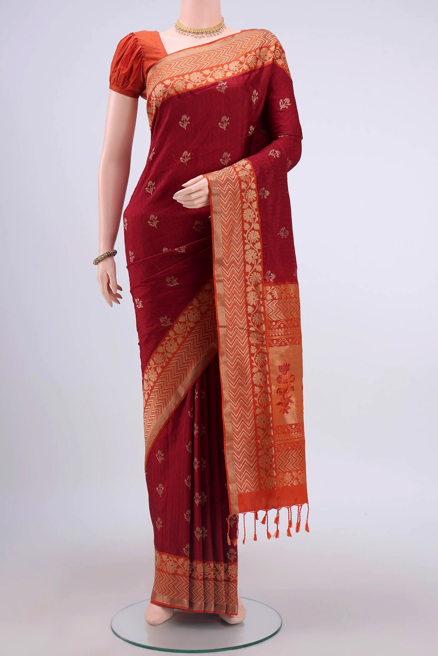 Maroon Soft Silk Saree
