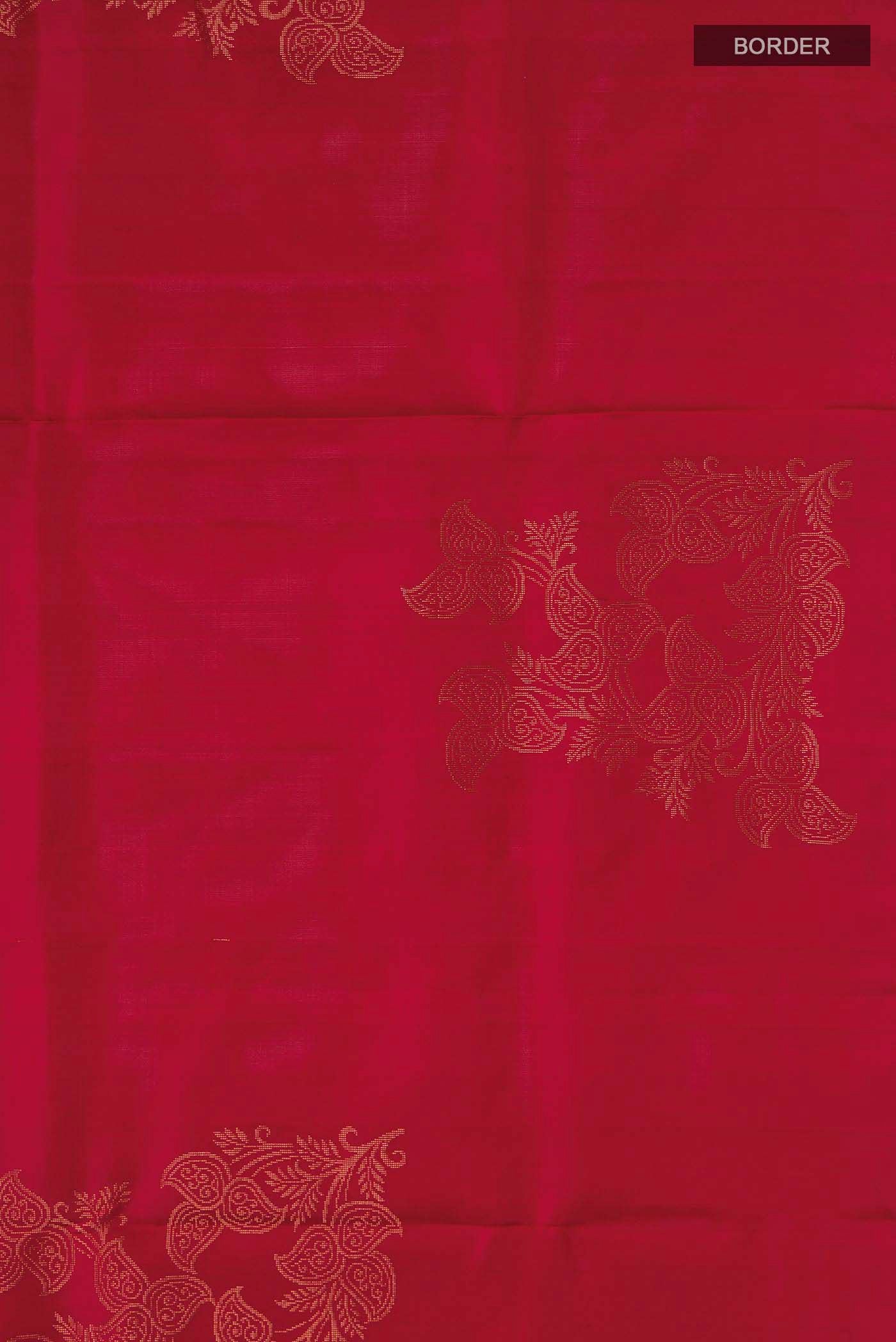 Maroon Soft Silk Saree - Image 3