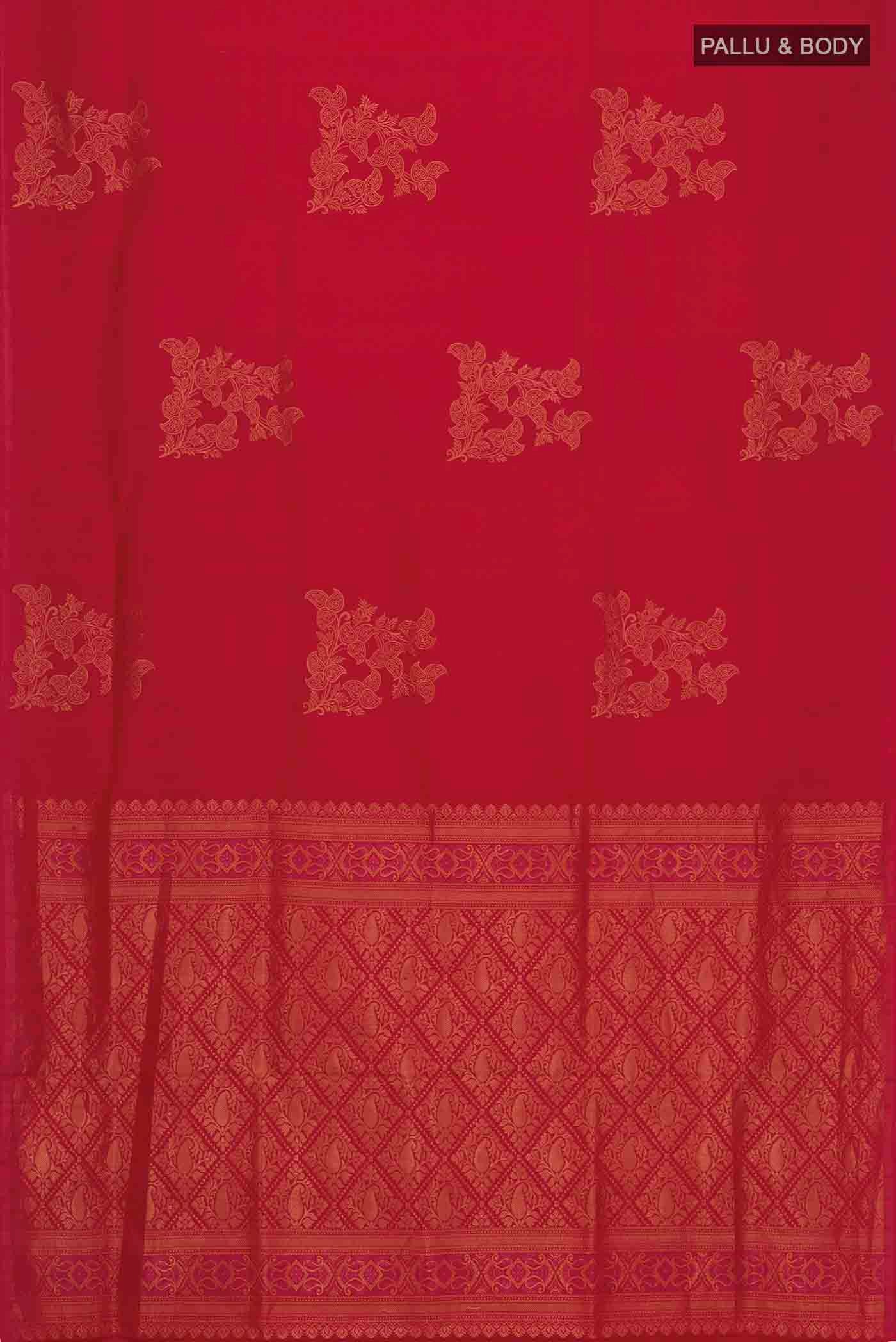 Maroon Soft Silk Saree - Image 5