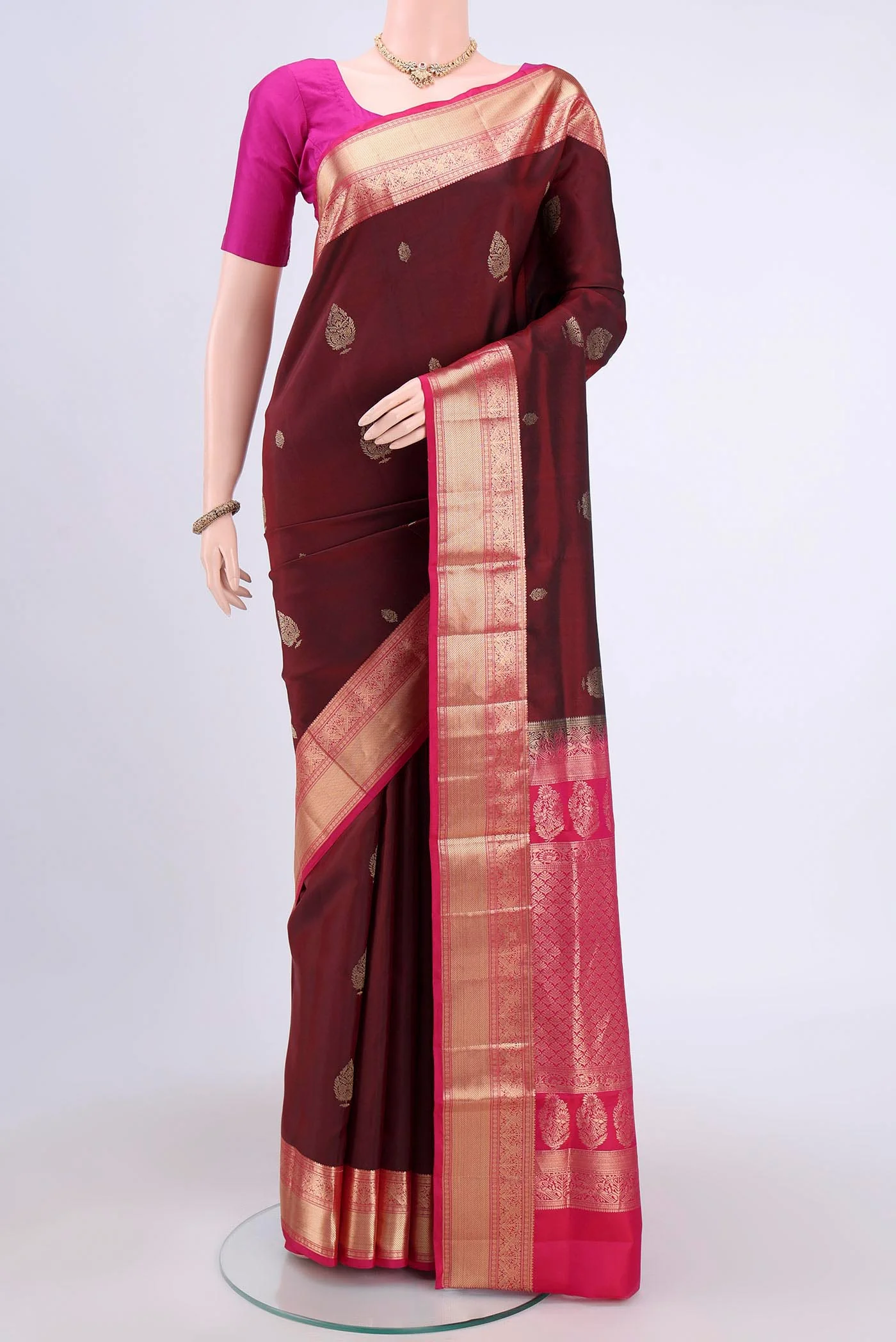 Maroon Soft Silk Saree