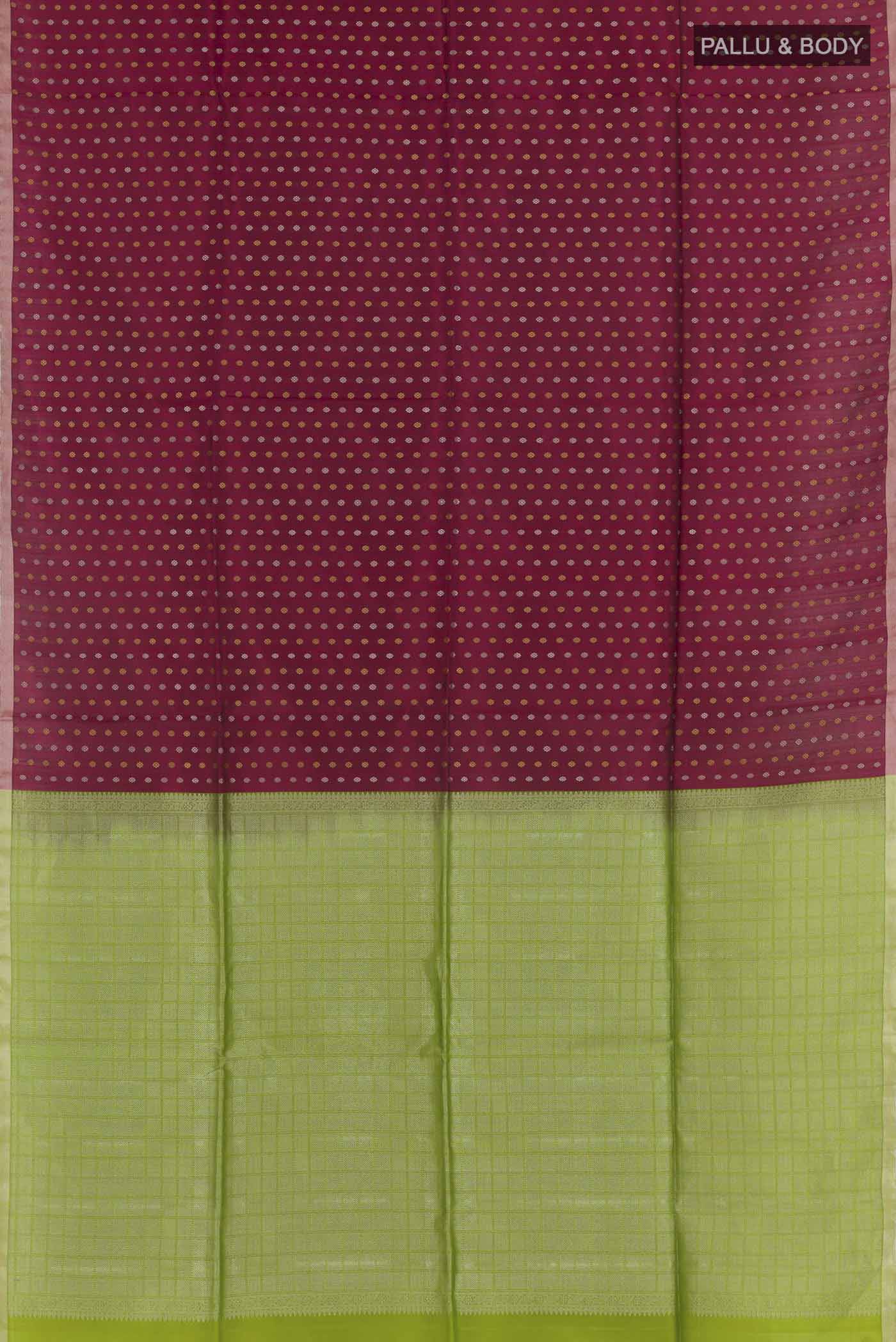 Maroon Soft Silk Saree - Image 3