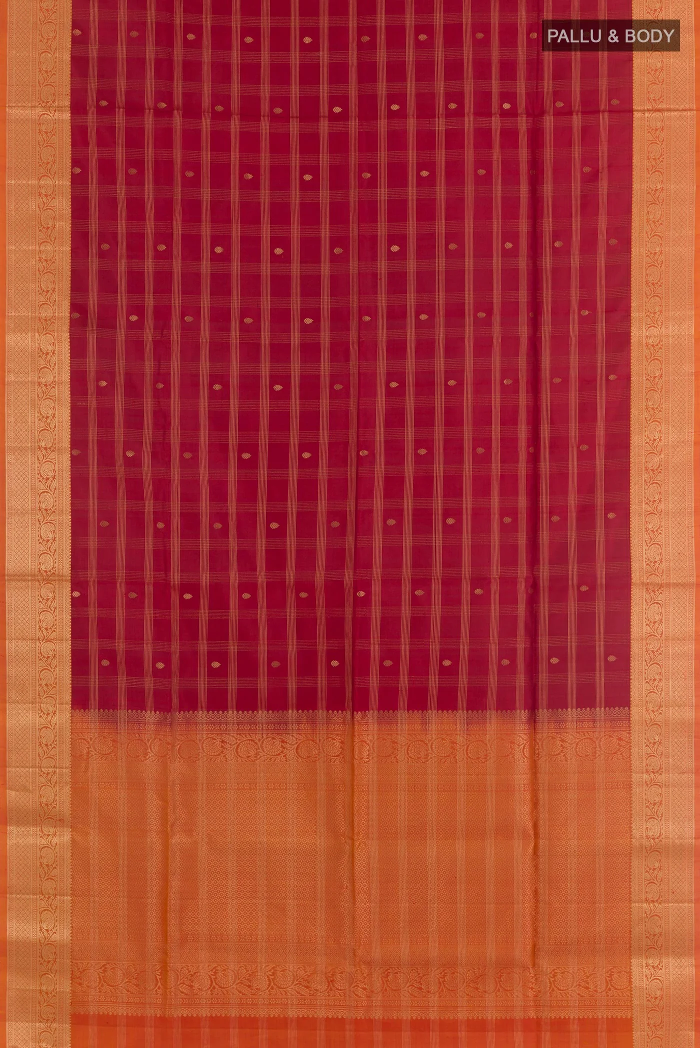 Maroon Soft Silk Saree - Image 3