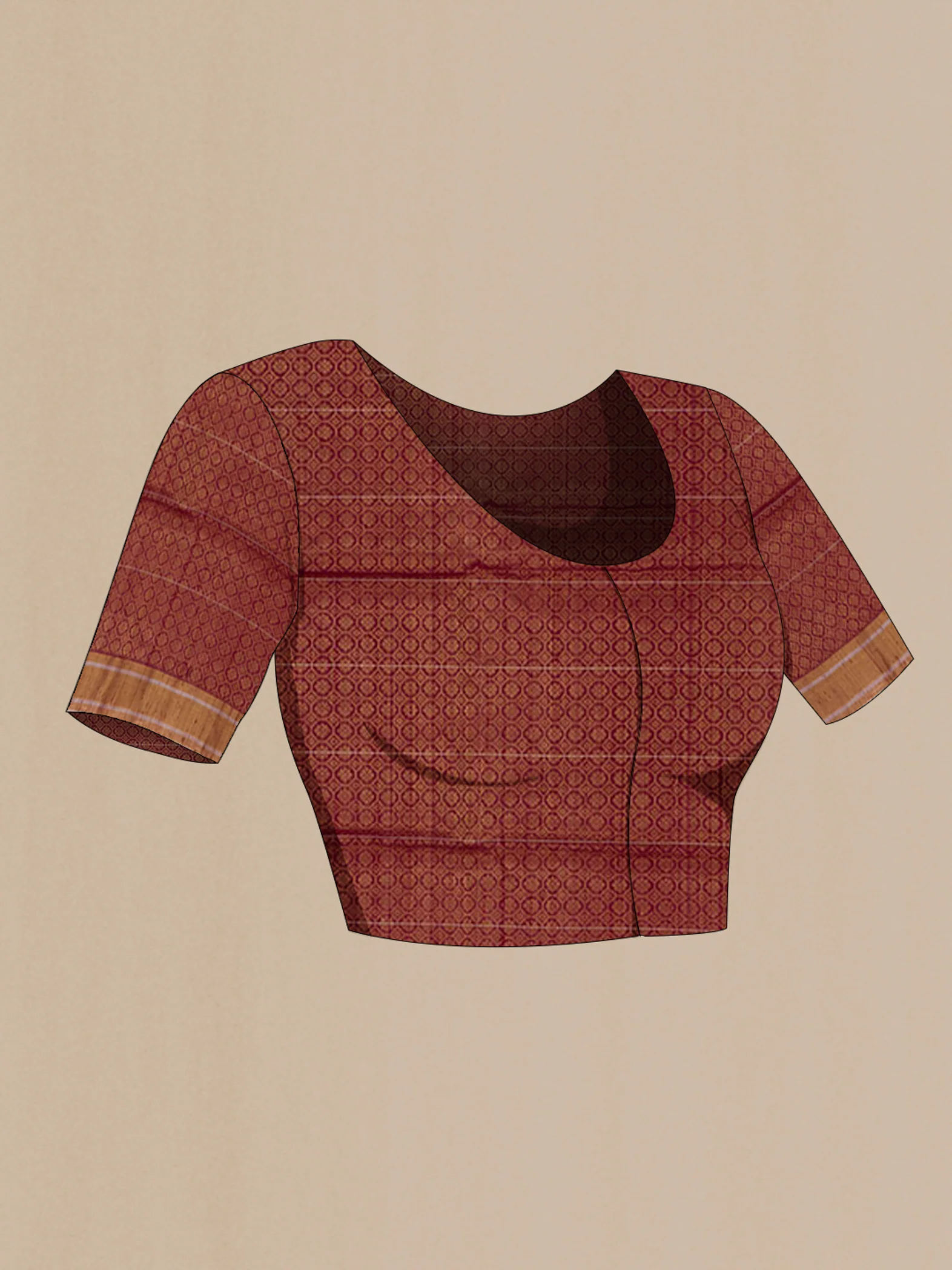Maroon Soft Silk Saree - Image 4