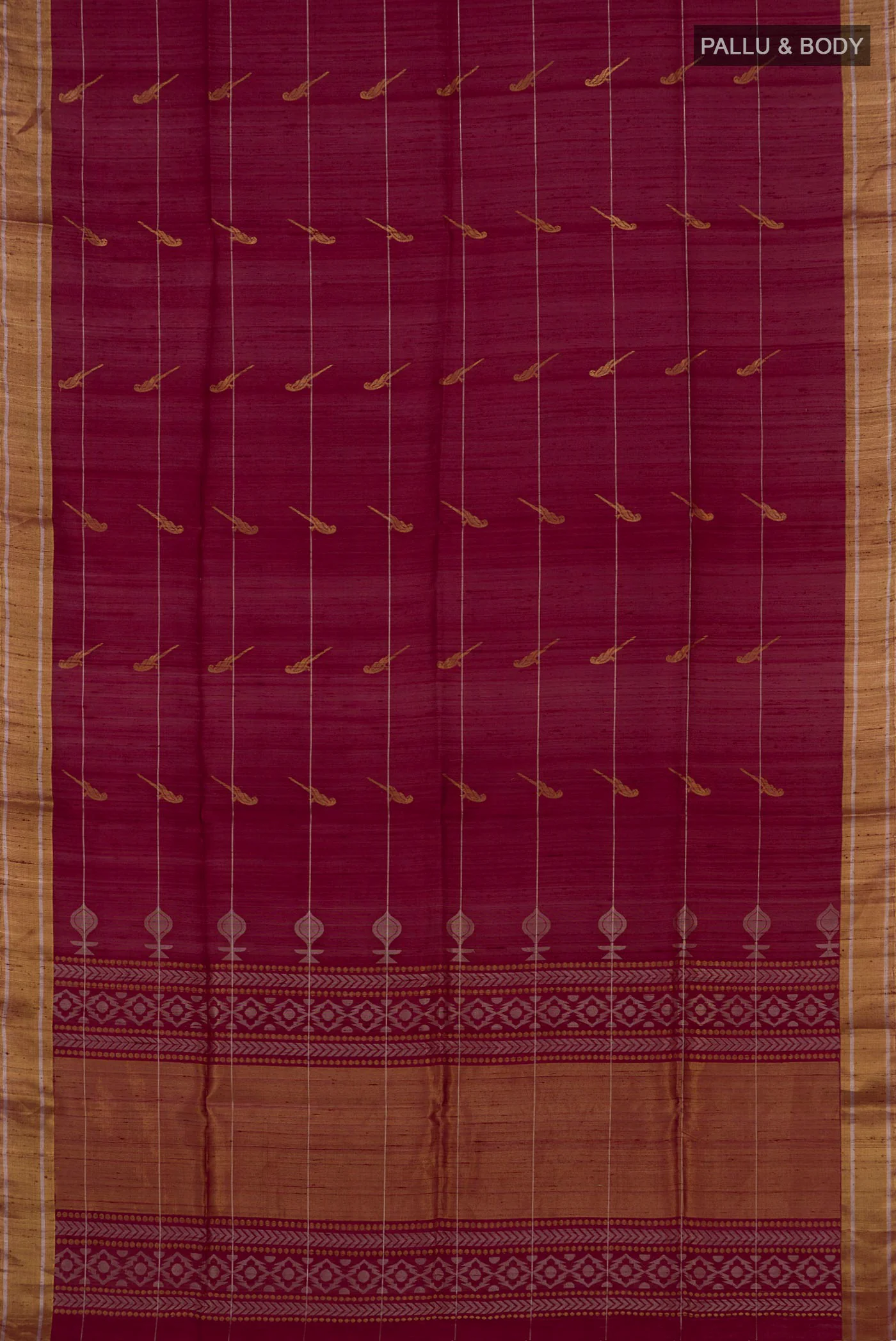 Maroon Soft Silk Saree - Image 5