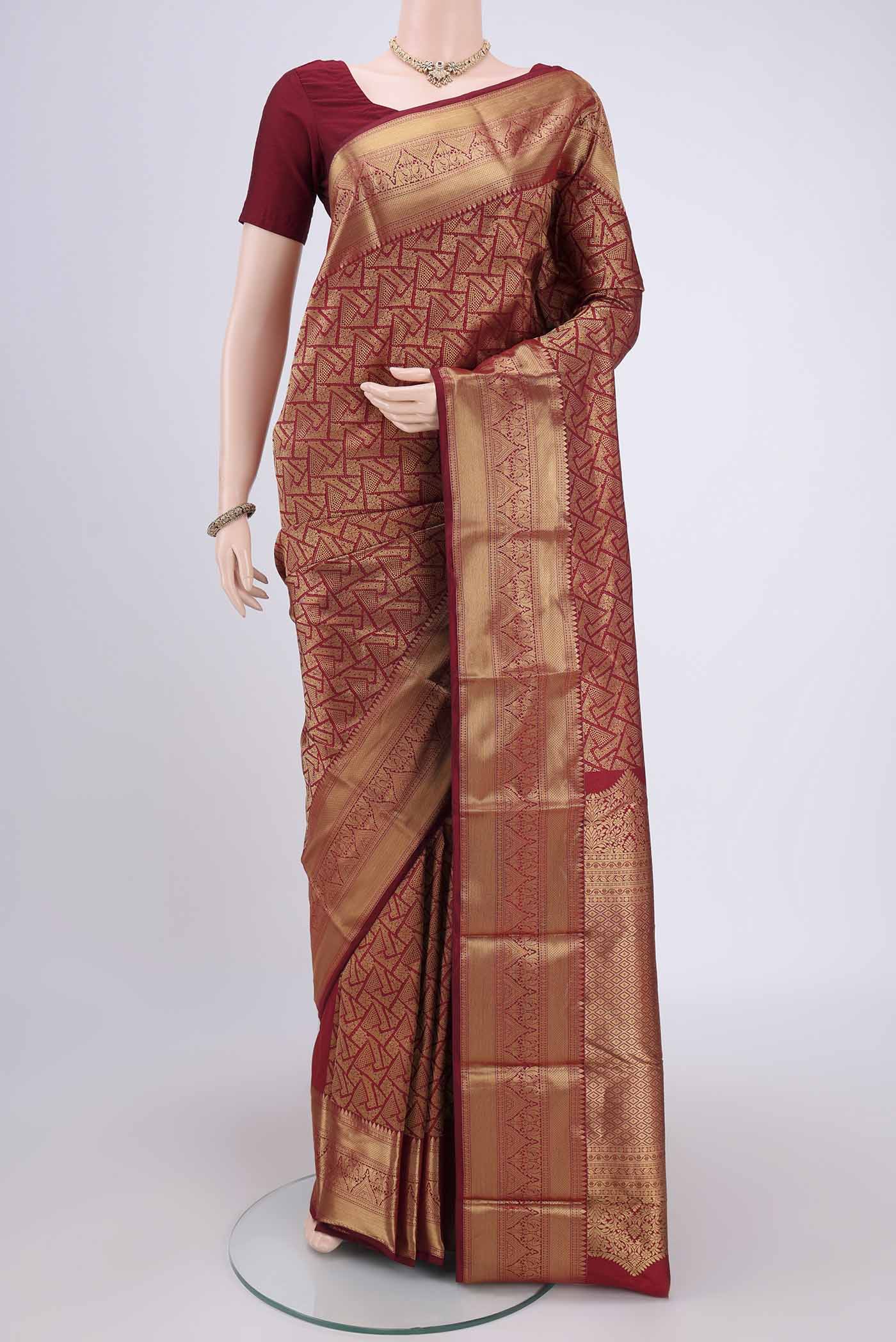 Maroon Bangalore Silk Saree
