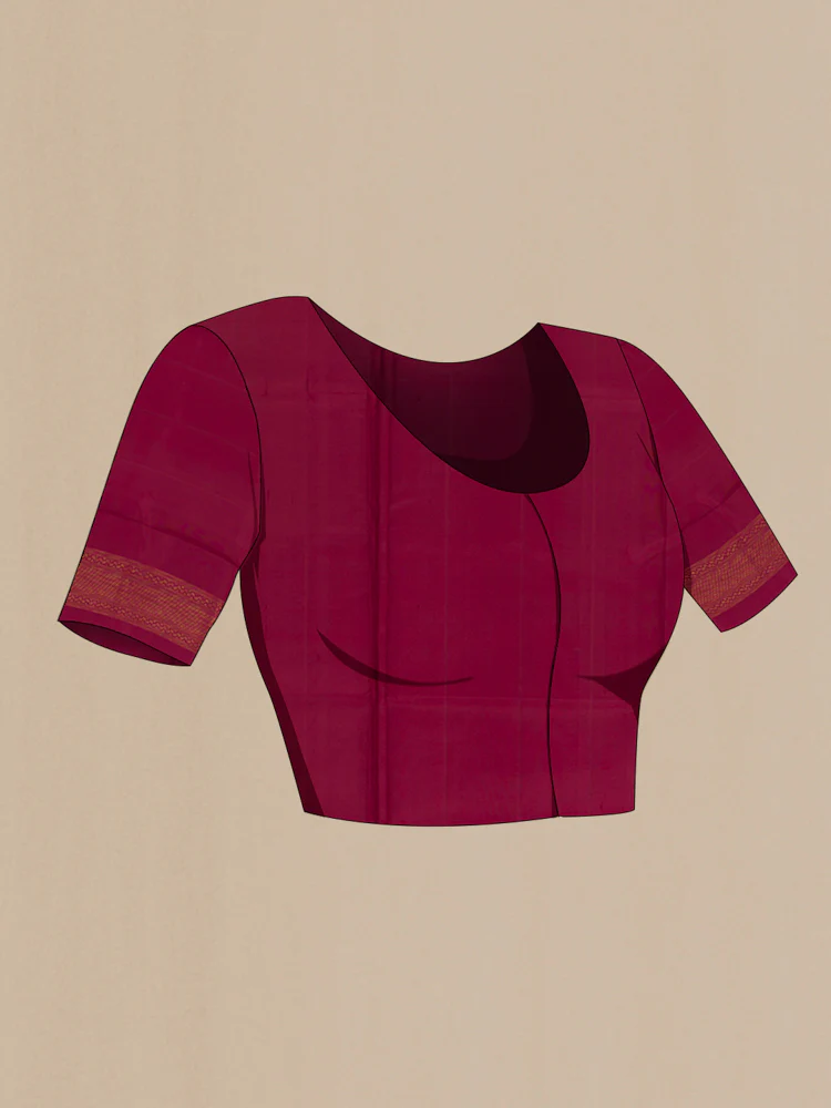 Maroon Soft Silk Saree - Image 4
