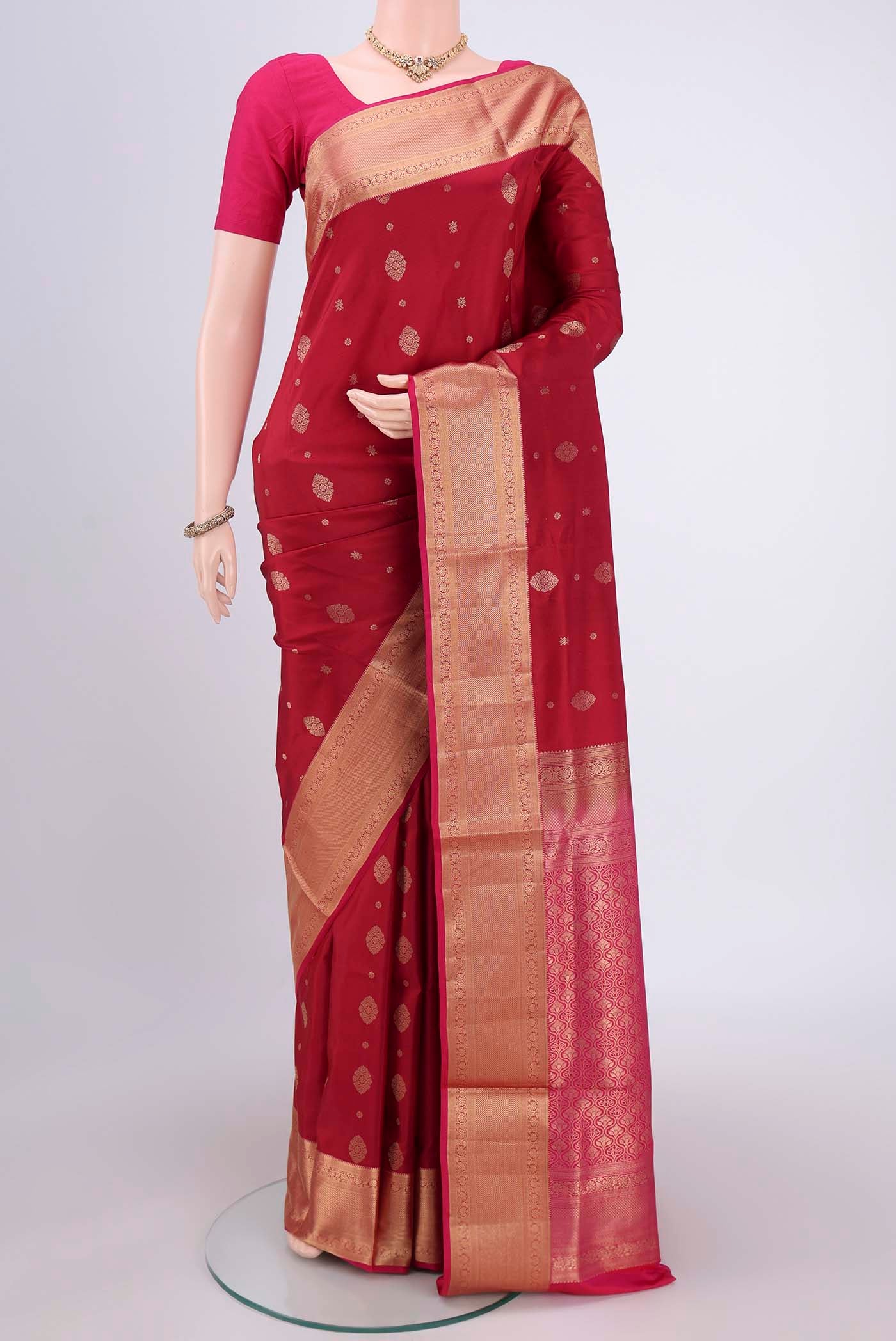 Maroon Soft Silk Saree