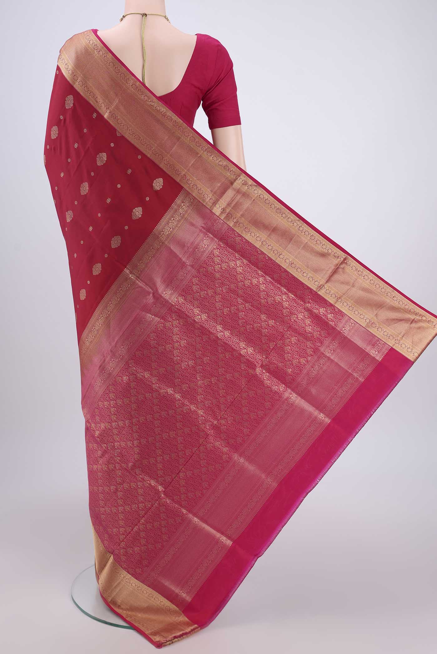 Maroon Soft Silk Saree - Image 3