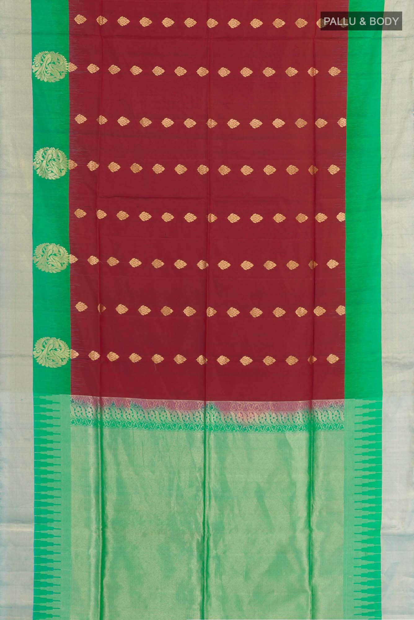 Maroon Soft Silk Saree - Image 4