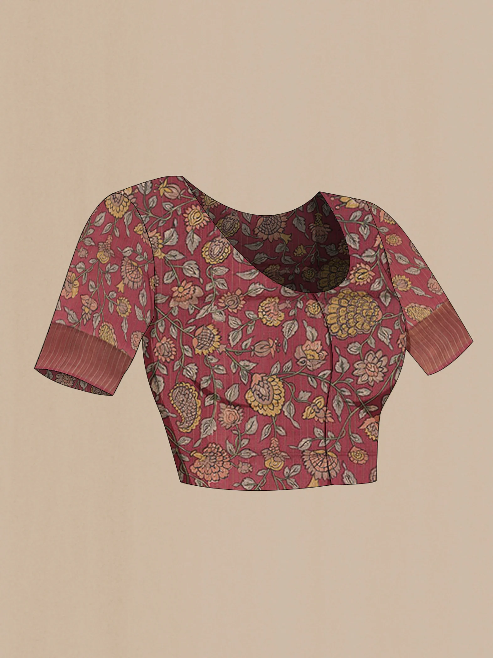 Rose Gold Tussar Silk Saree - Image 2