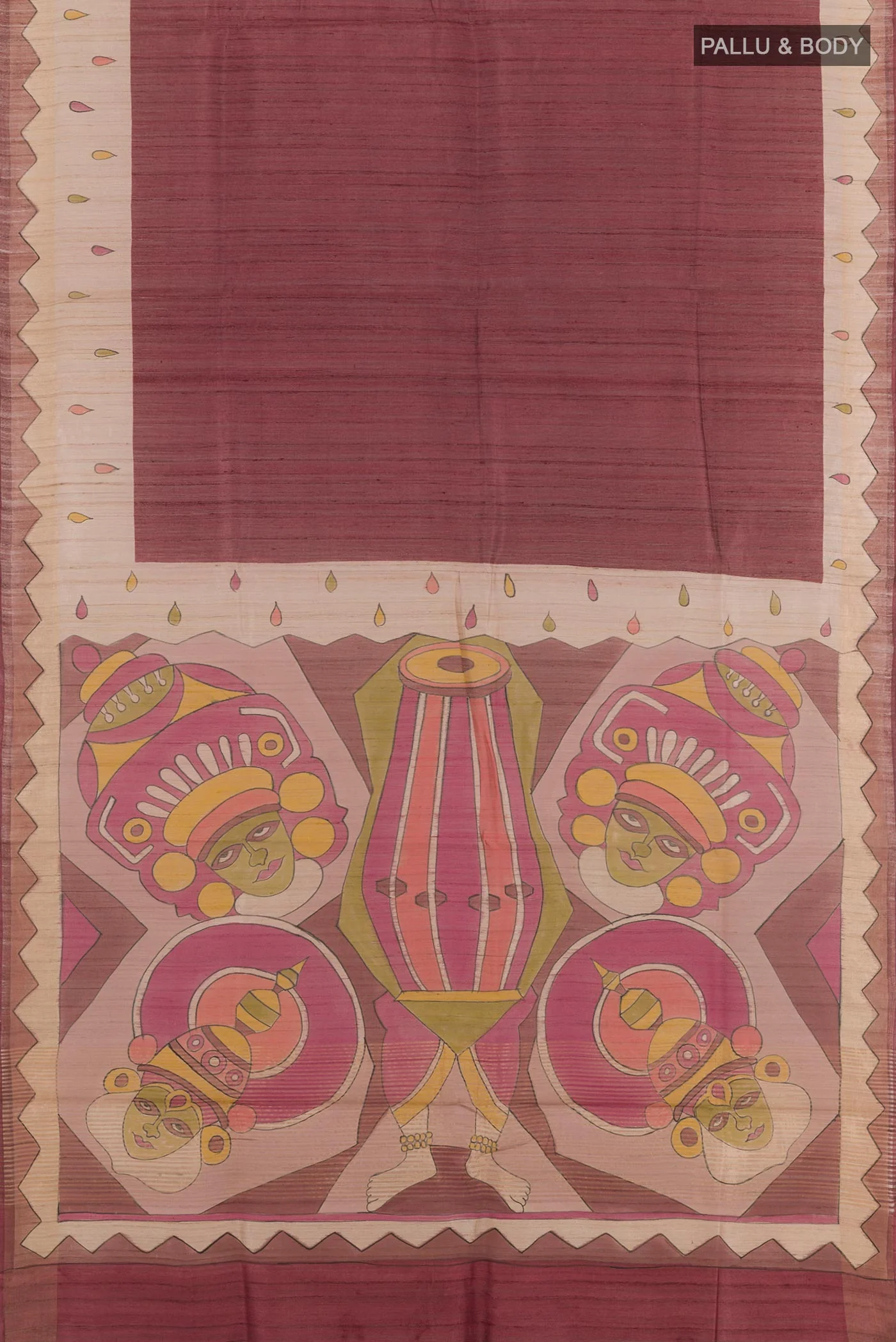 Coffee Brown Tussar Silk Saree - Image 3