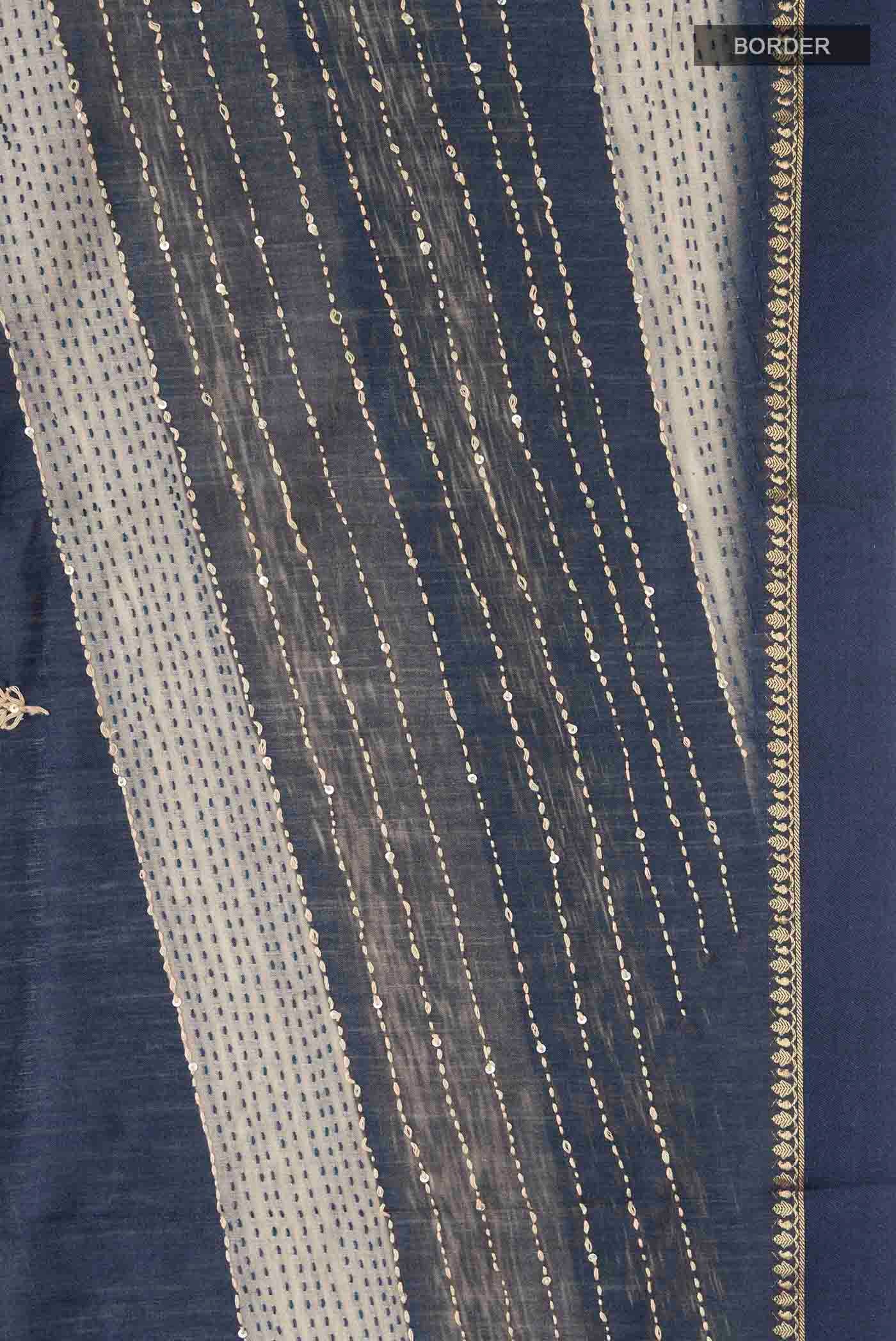 Maroon Tussar Silk Saree - Image 3
