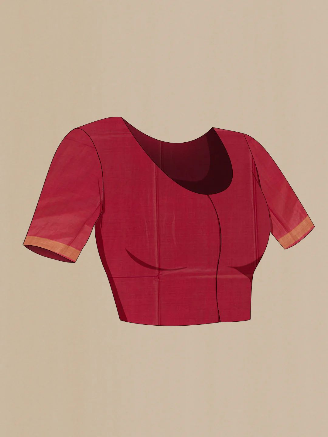 Maroon Tussar Silk Saree - Image 2