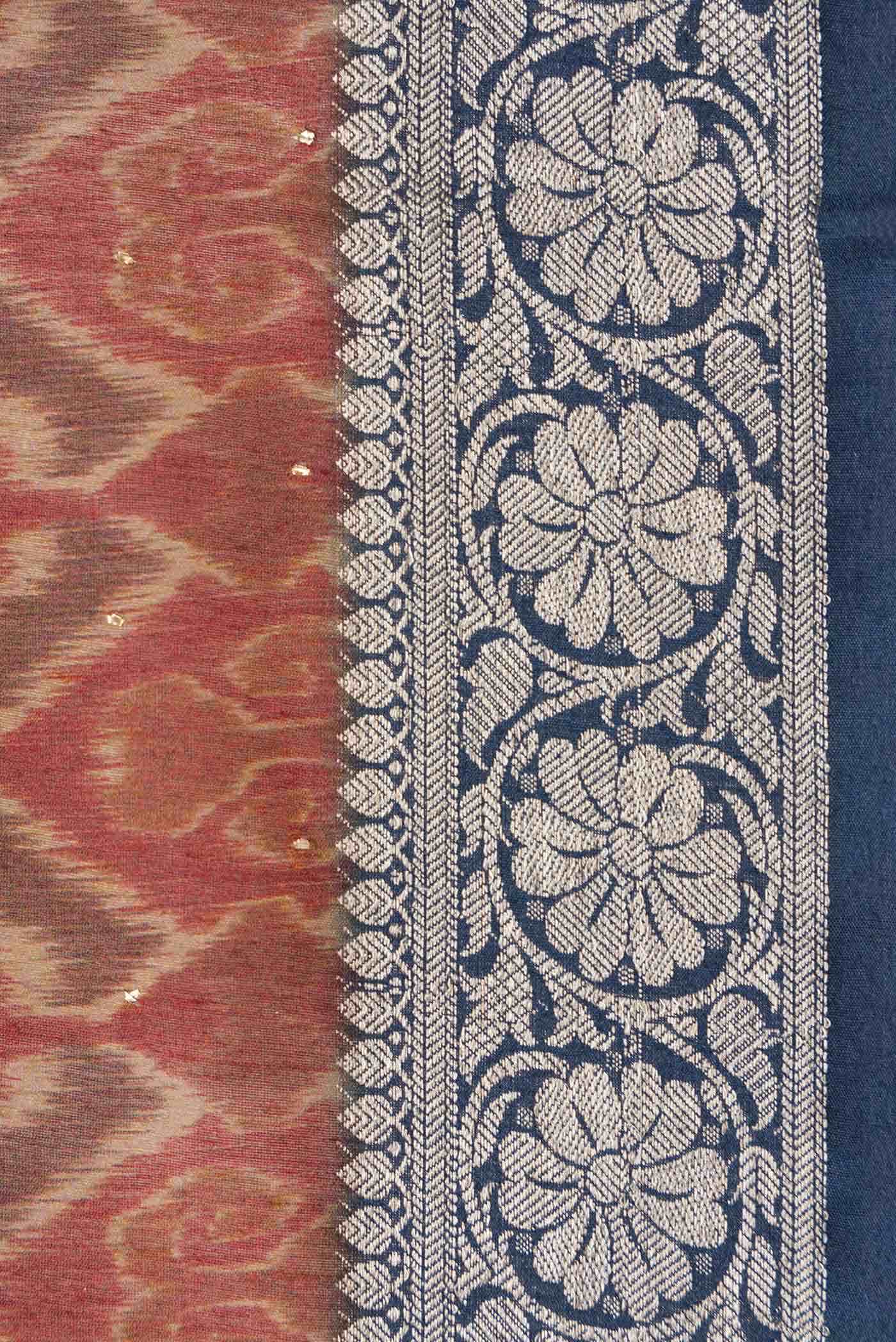 Brown Tussar Silk Saree - Image 3