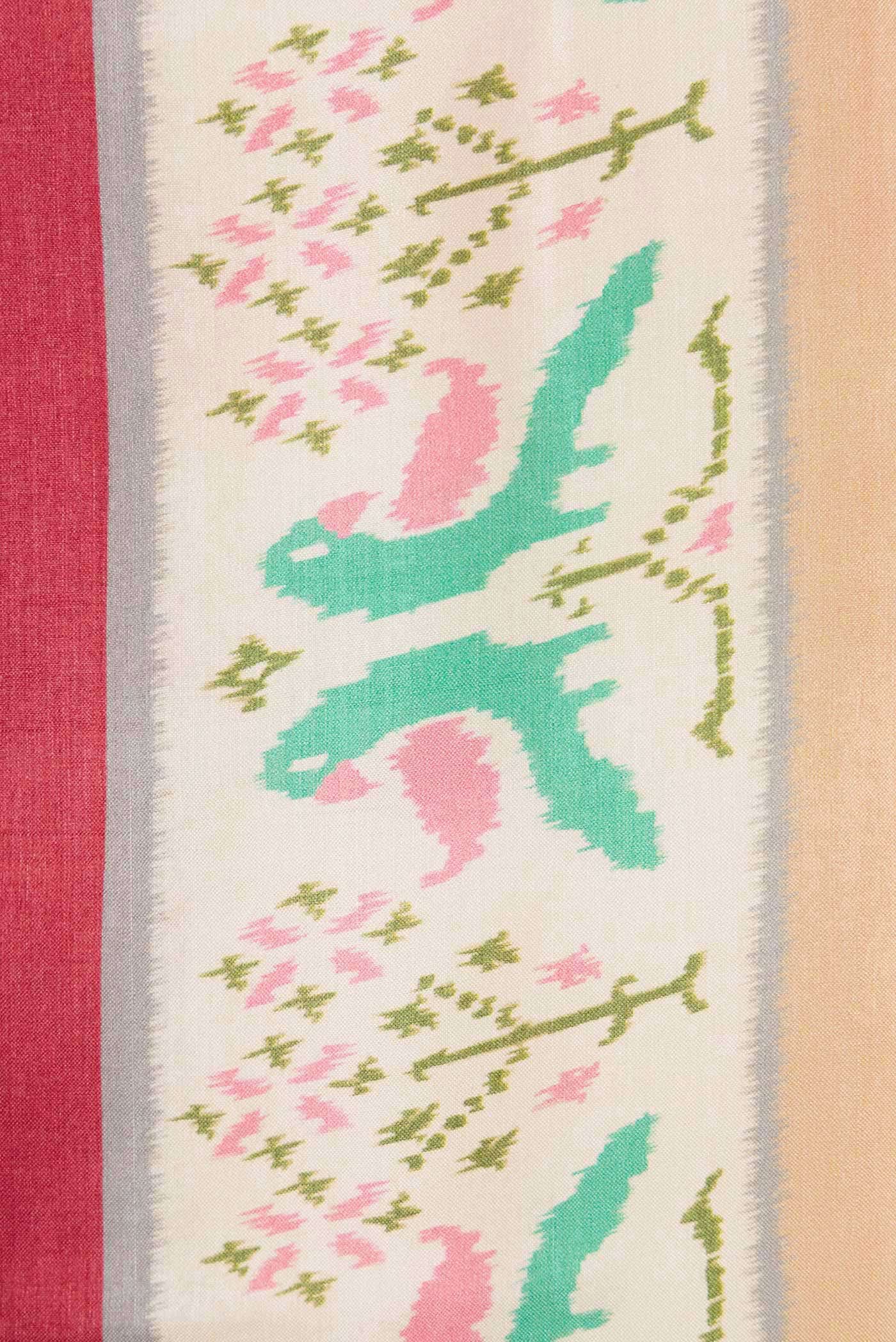 Maroon Tussar Silk Saree - Image 3