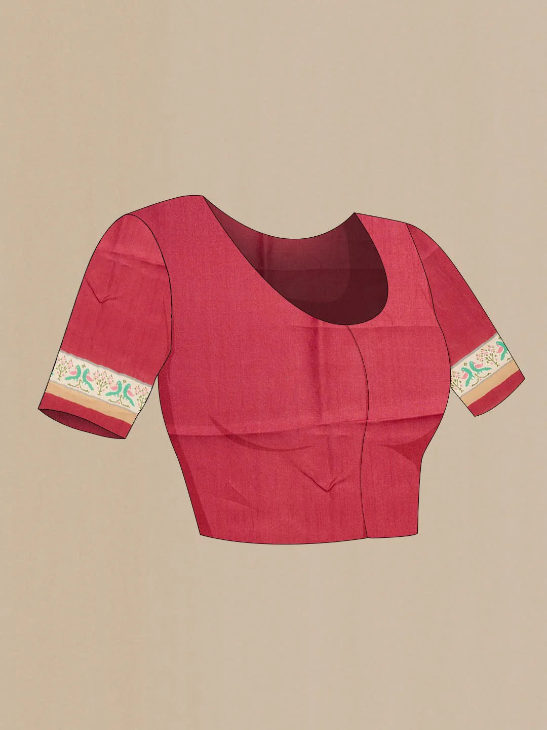 Maroon Tussar Silk Saree - Image 4