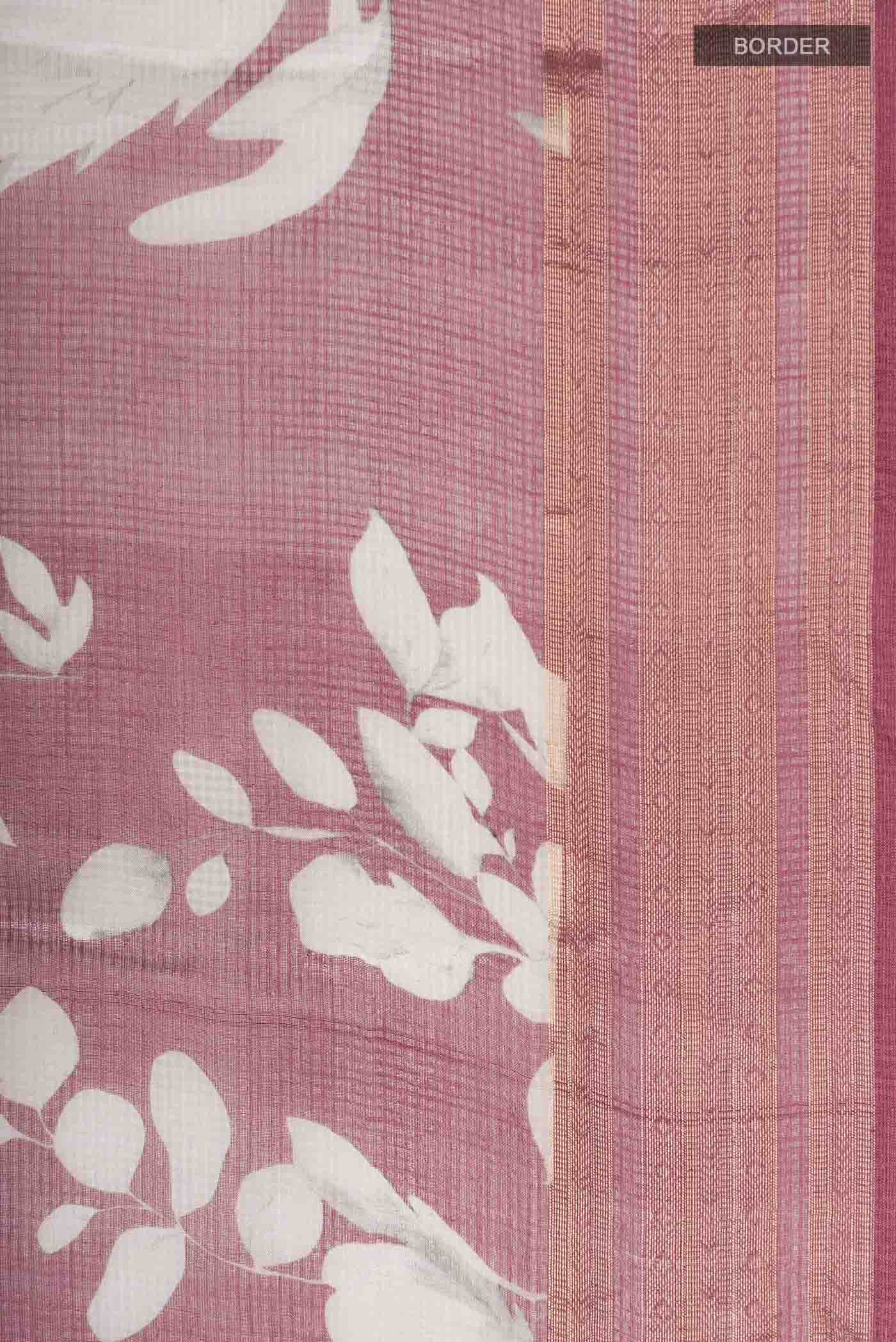 Maroon Tussar Silk Saree - Image 4