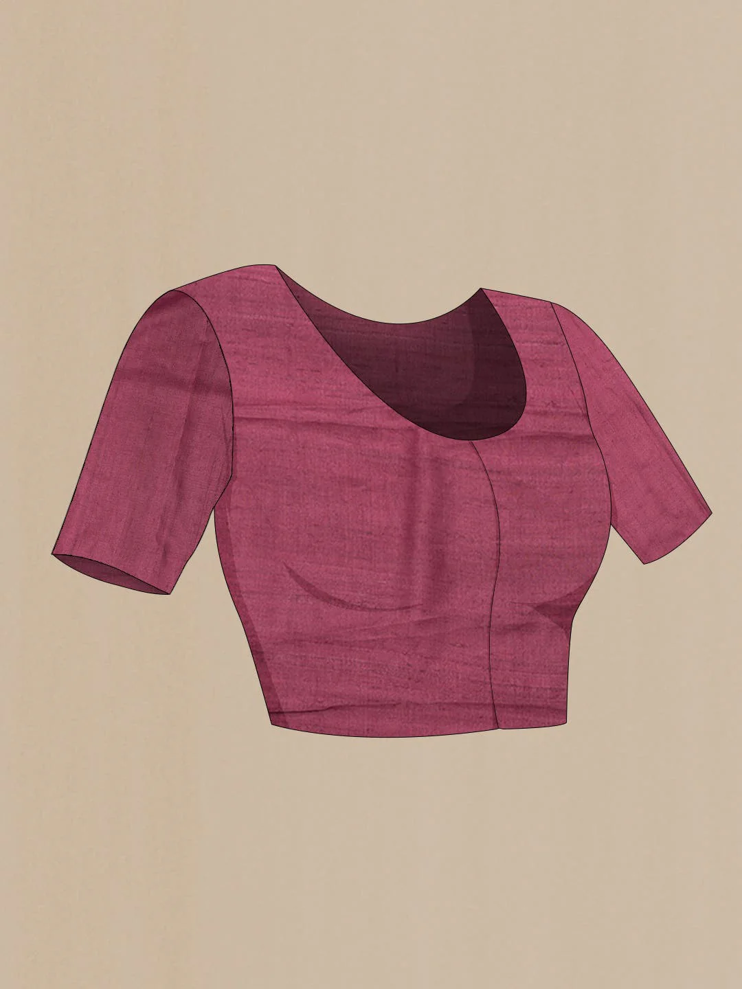 Maroon Tussar Silk Saree - Image 4