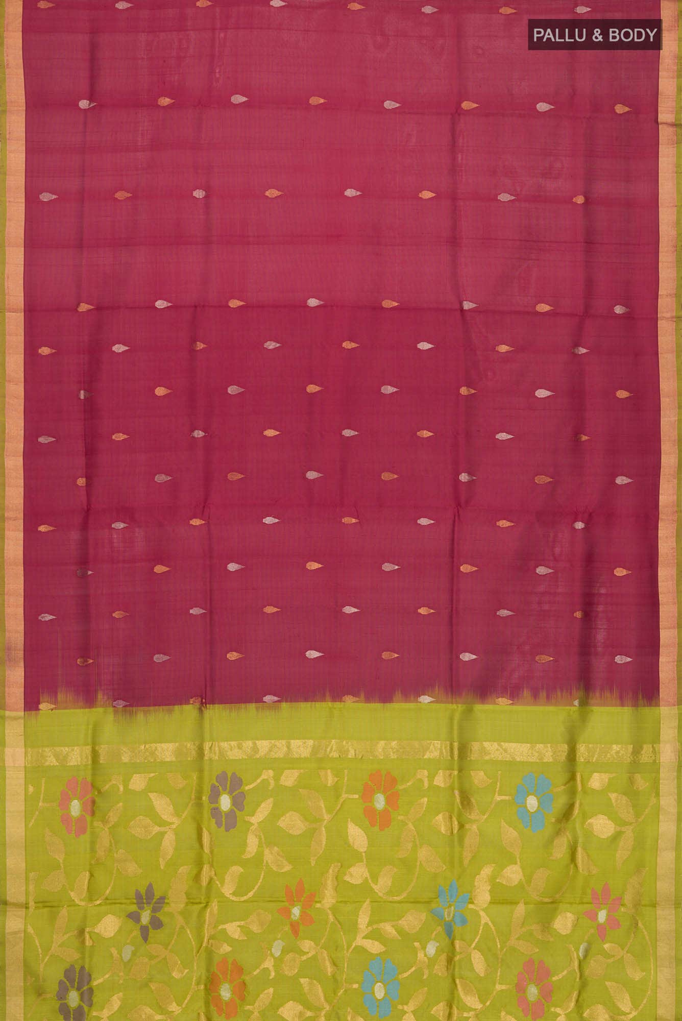 Maroon Uppada Silk Saree - Image 3