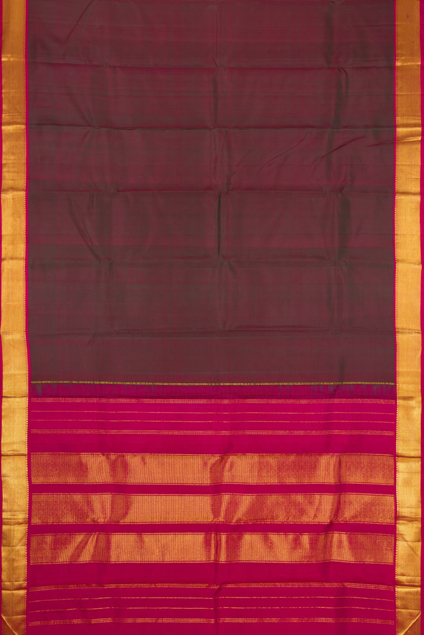 Maroon with Green Color Kanchipuram Silk Saree - Image 6