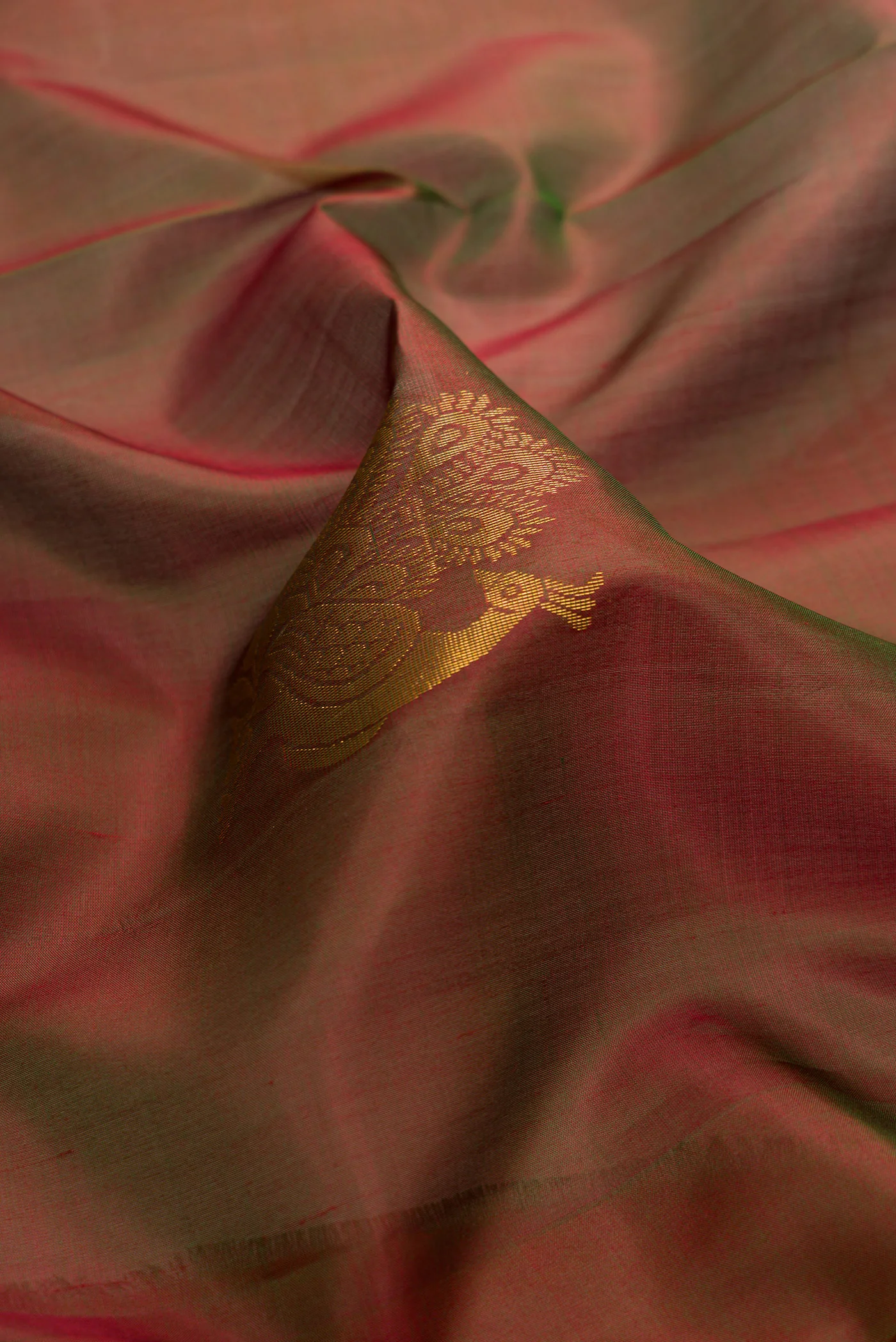 Maroon with Green Color Soft Silk Saree - Image 2