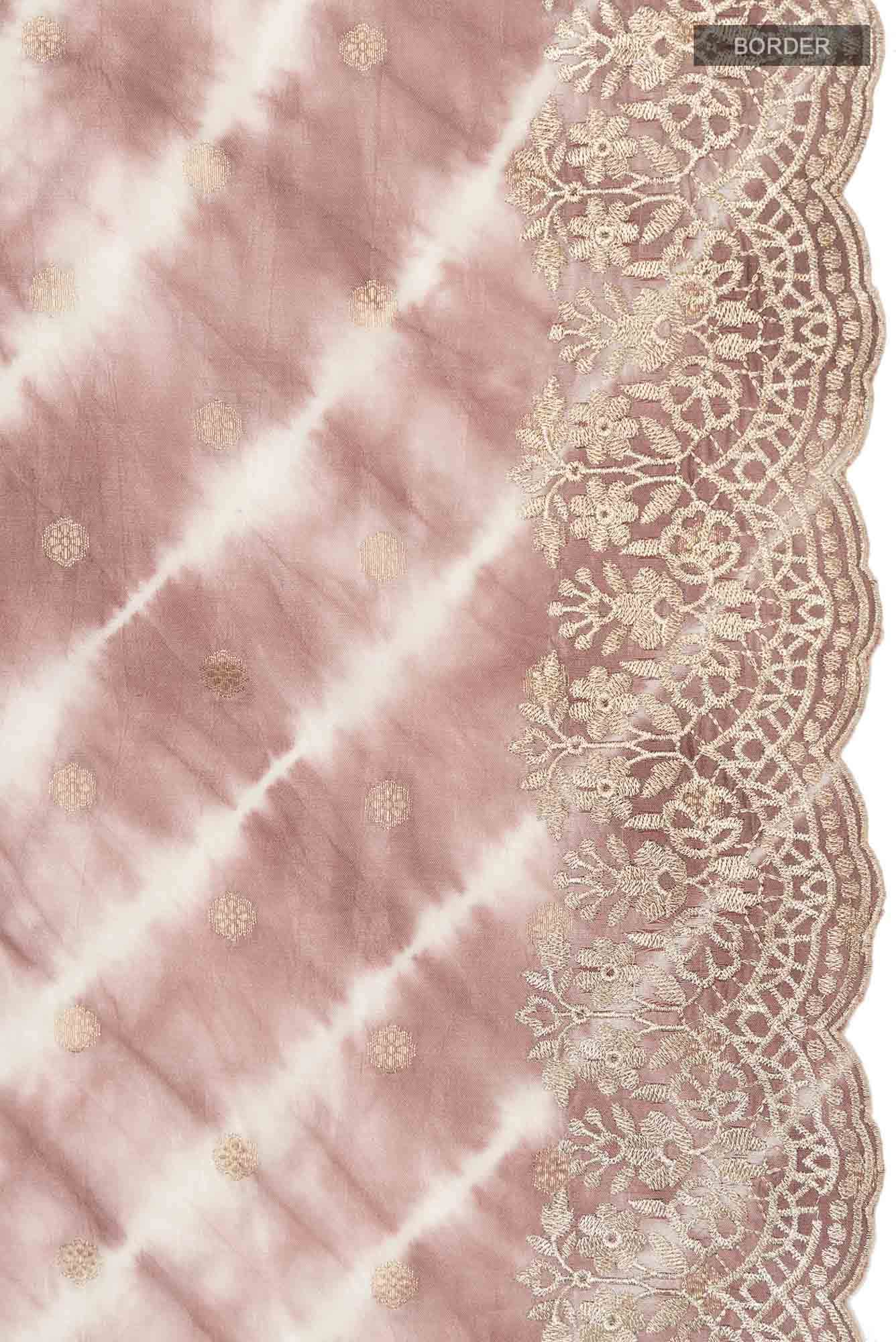 Mauve Bhagalpuri Tussar Silk Saree - Image 4
