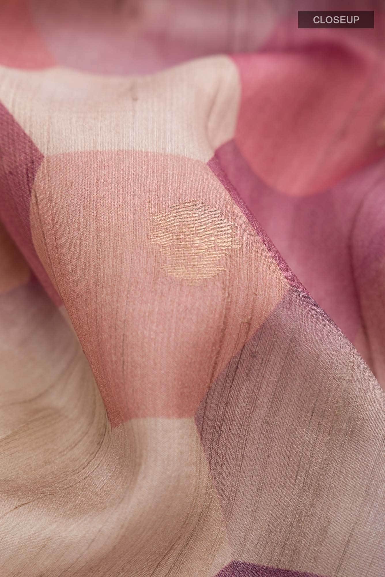 Mauve Bhagalpuri Tussar Silk Saree - Image 3