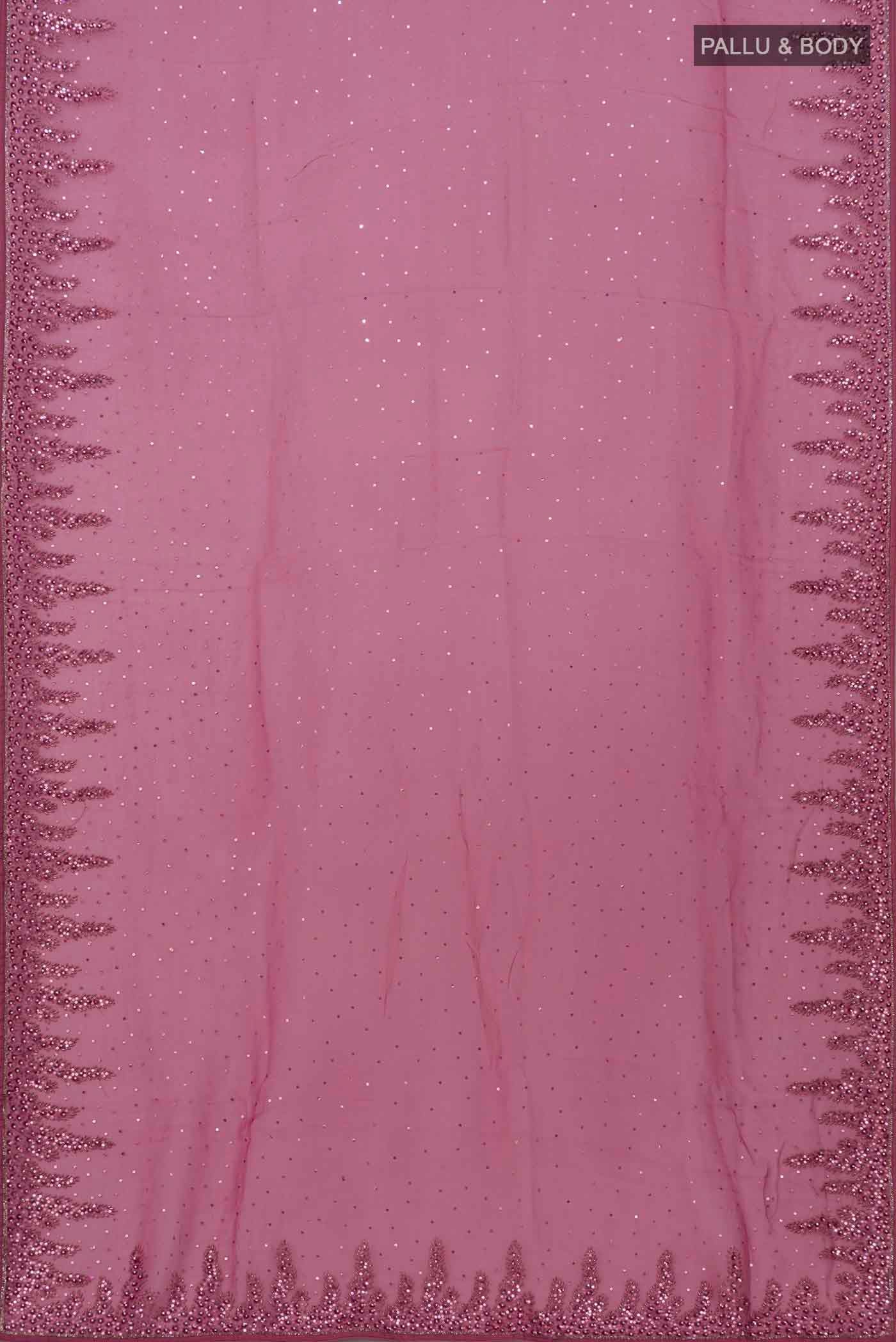 Mauve Blended Organza Silk Saree - Image 3
