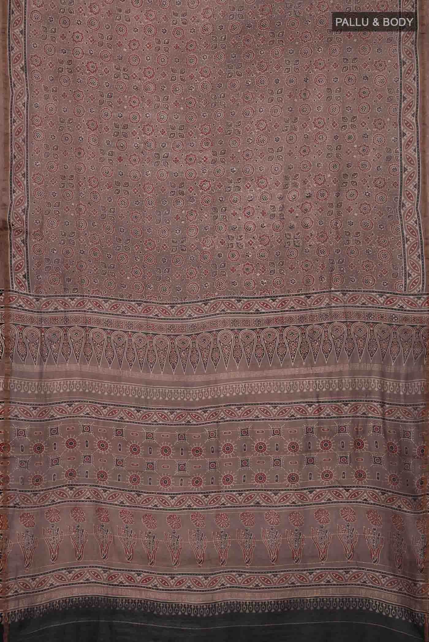 Mauve Chanderi Silk Cotton Saree - Image 2