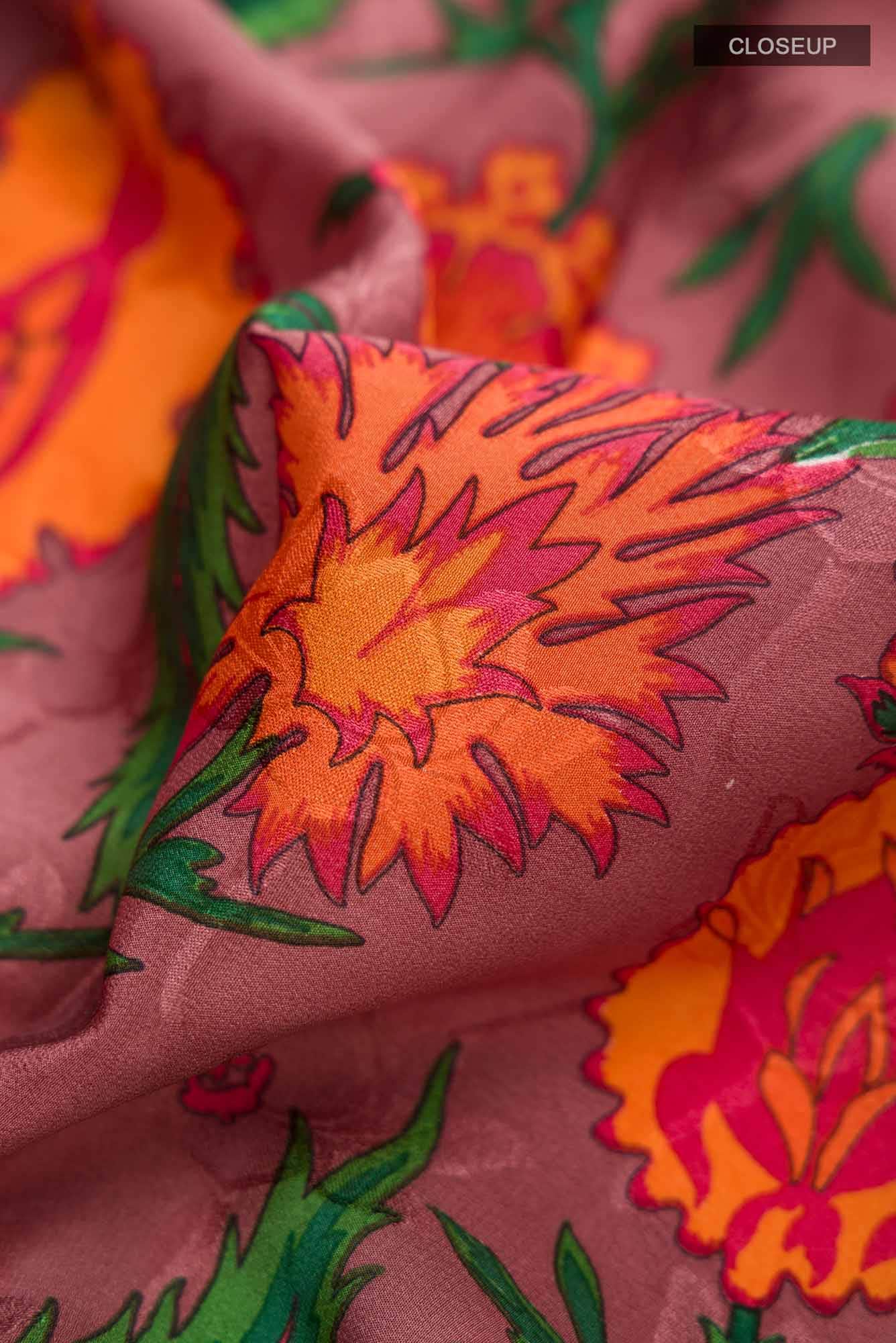 Mauve Crepe Saree - Image 2