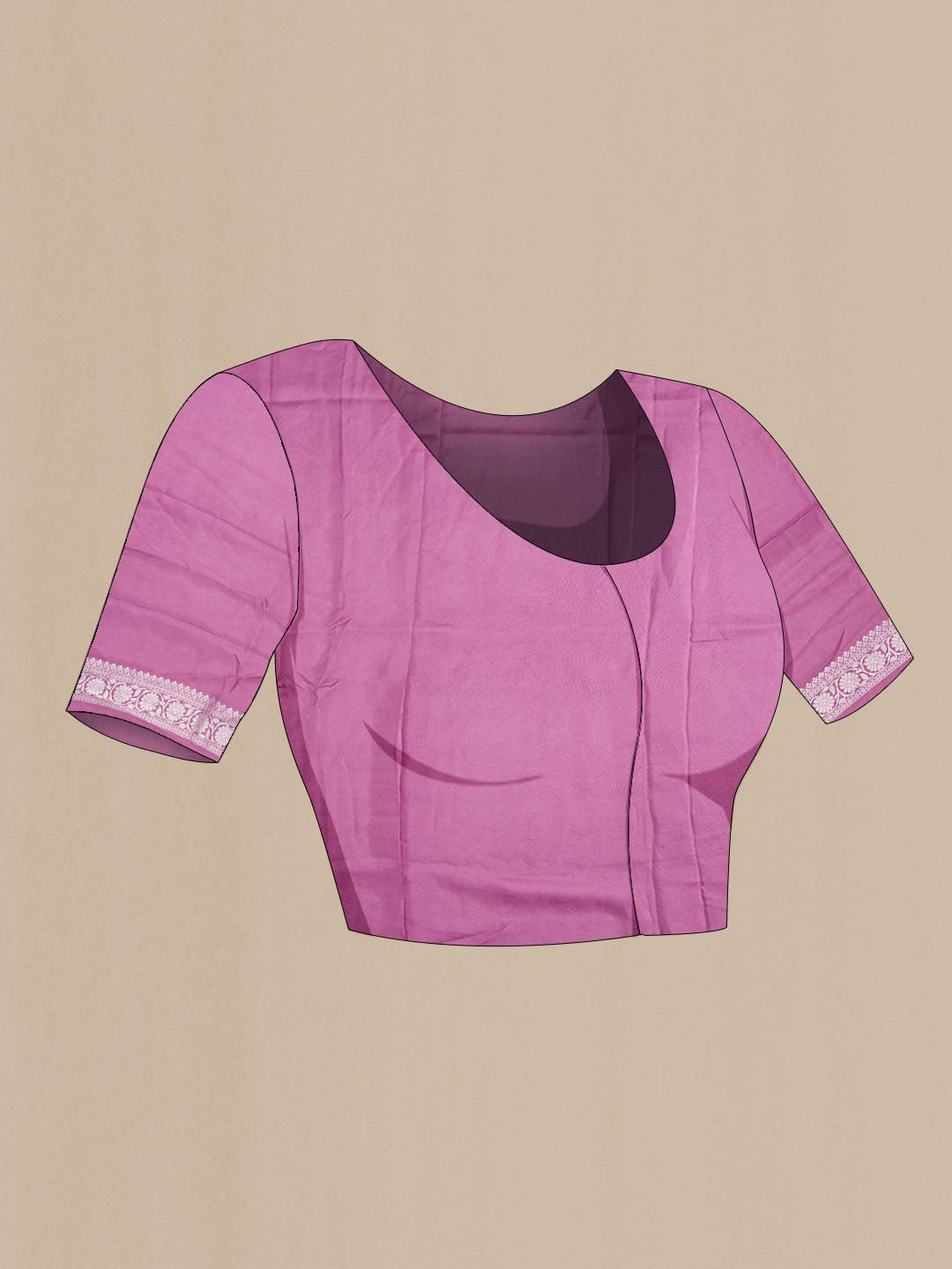 Mauve Crepe Saree - Image 3