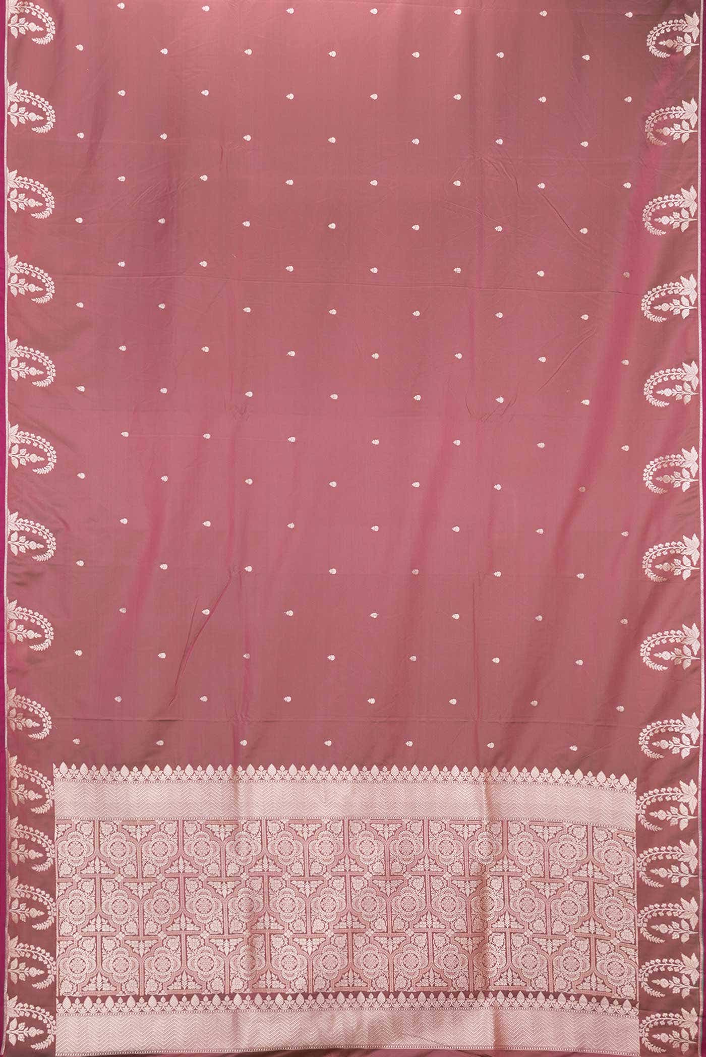 Mauve Dual Tone Blended Banarasi Silk Saree - Image 2