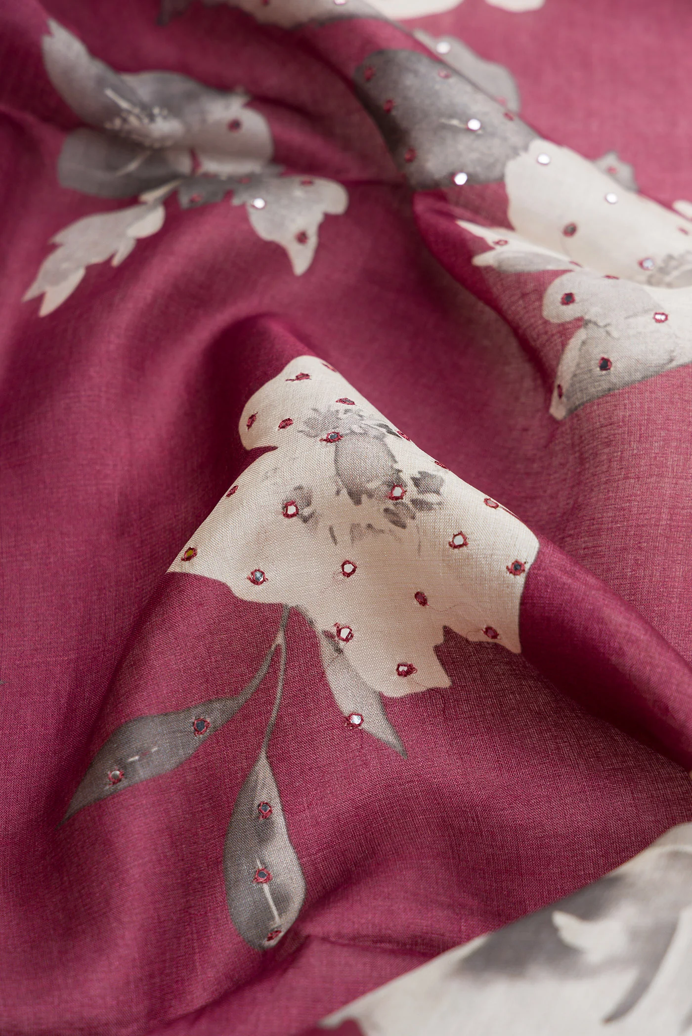 Mauve Tussar Silk Saree - Image 2