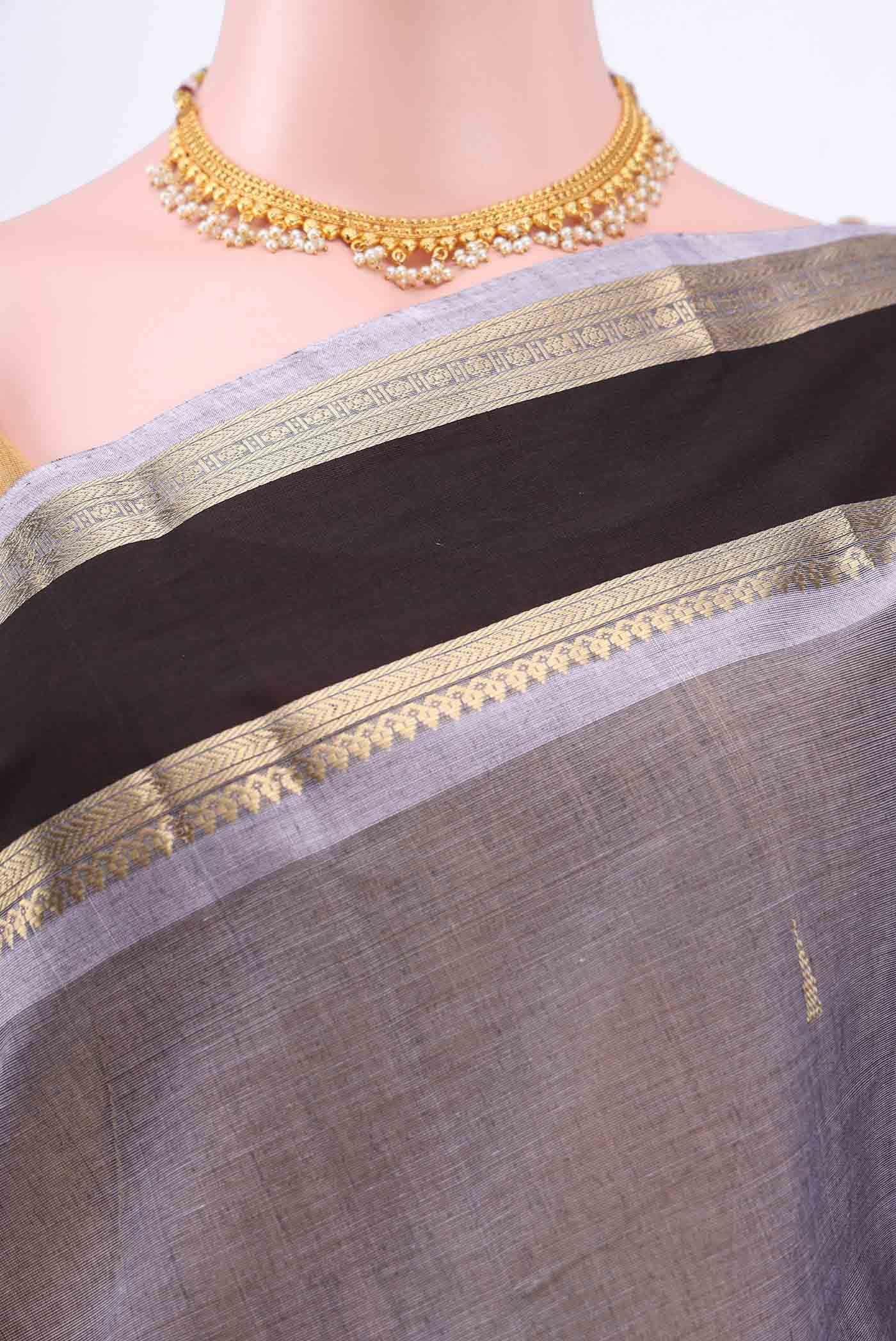 Mauve Kanchi Cotton Saree - Image 3